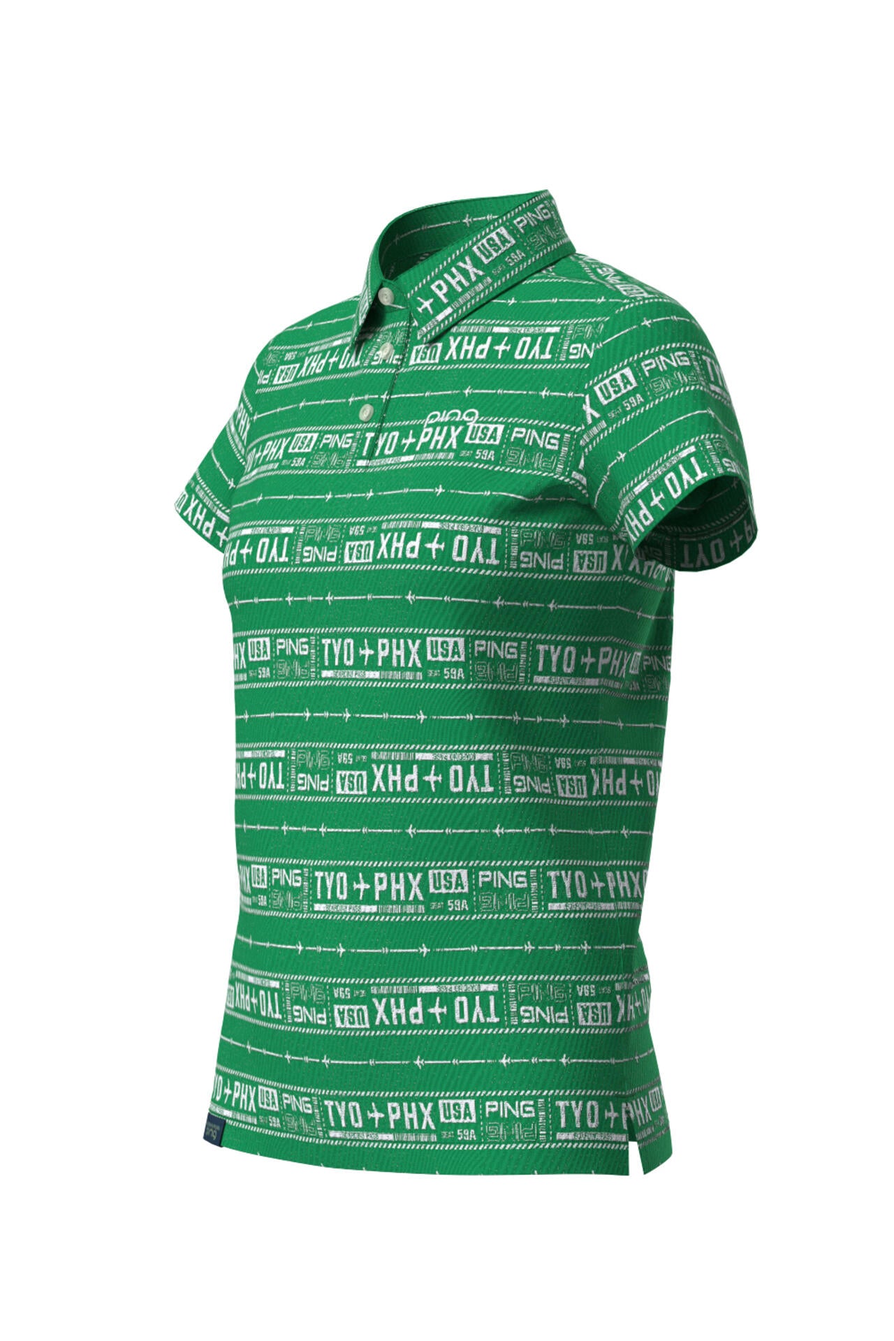【PING APPAREL】チケット柄ジャガード半袖ポロシャツ ＜LADIES LINE＞＜NATIVE＞ (LADIES)