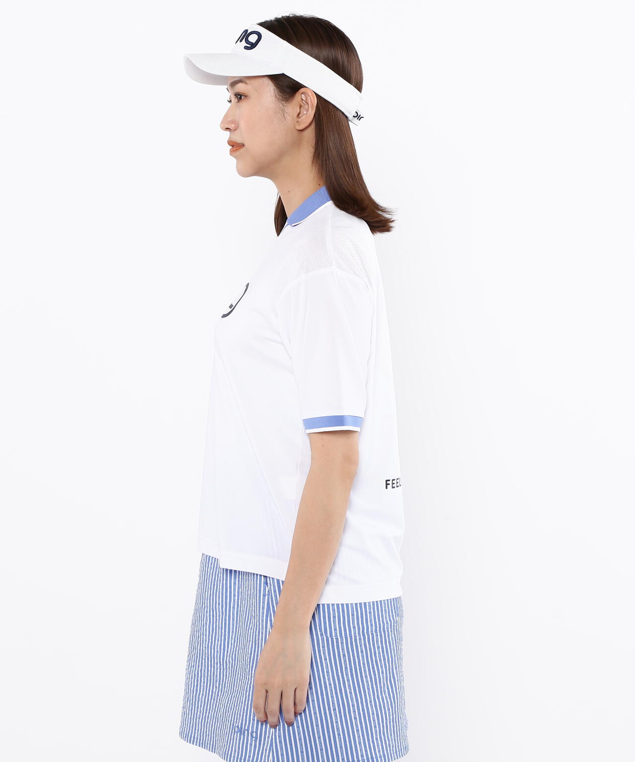 【PING APPAREL】涼風-SUZUKAZE メッシュパネルジャガード半袖ポロシャツ ＜LADIES LINE＞ (LADIES)
