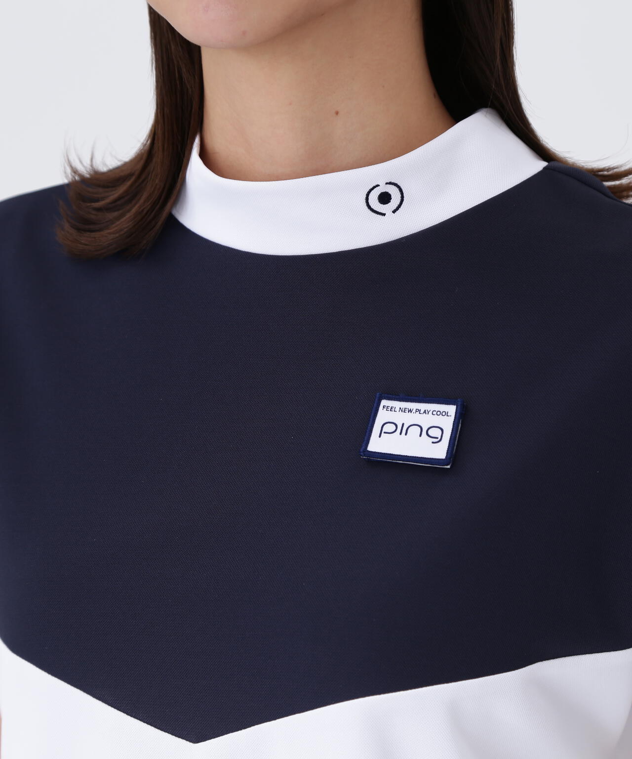 【PING APPAREL】配色半袖ハイネックシャツ ＜LADIES LINE＞＜NATIVE＞ (LADIES)