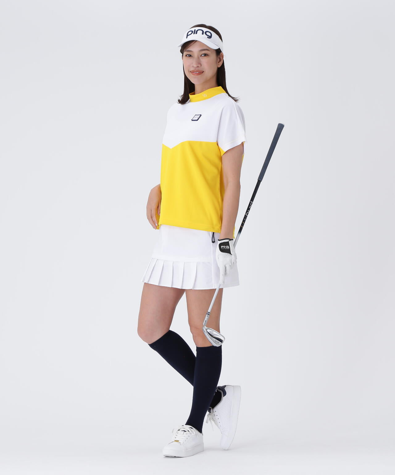 【PING APPAREL】配色半袖ハイネックシャツ ＜LADIES LINE＞＜NATIVE＞ (LADIES)