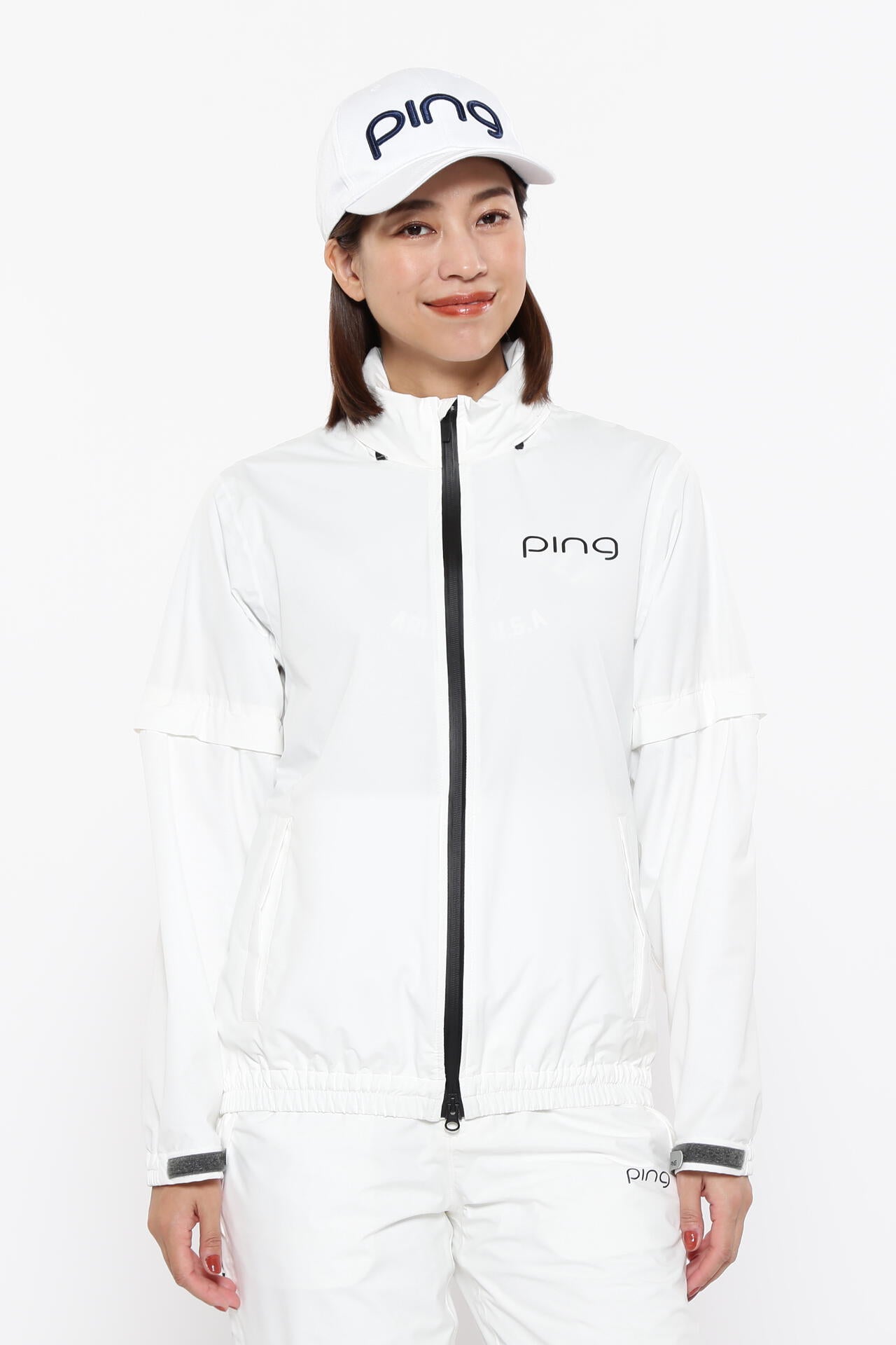 【PING APPAREL】ダーミザクスレインウェアトップ&ボトムセット ＜GOLD＞ (LADIES)