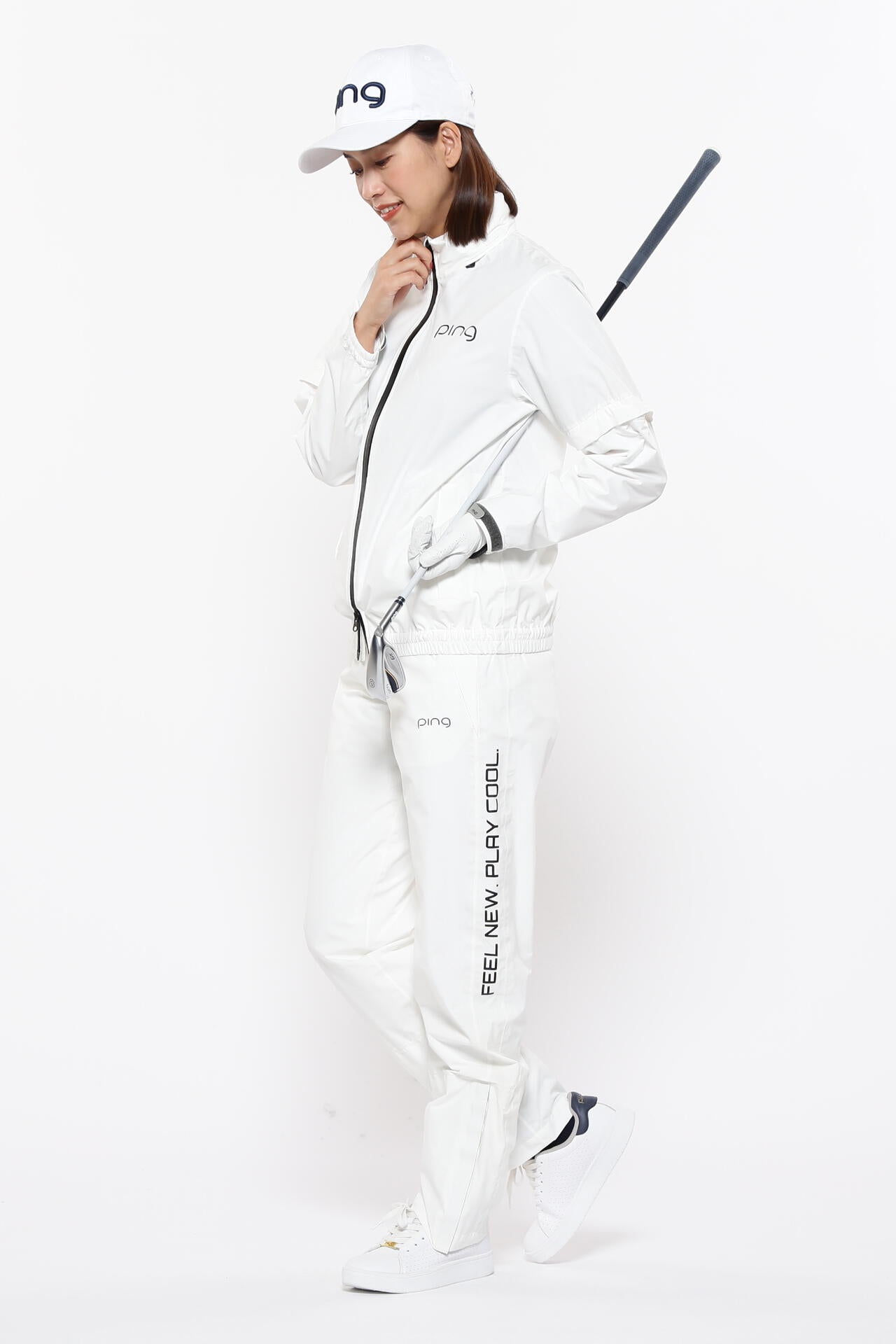 【PING APPAREL】ダーミザクスレインウェアトップ&ボトムセット ＜GOLD＞ (LADIES)