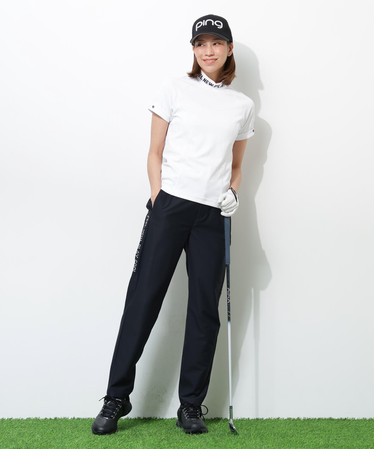【PING APPAREL】全方向ストレッチドビーテーパードパンツ ＜GOLD＞ (LADIES)