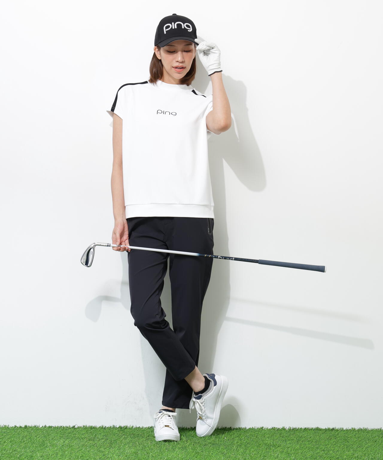 【PING APPAREL】ストレッチ冷感テーパードパンツ ＜GOLD＞ (LADIES)