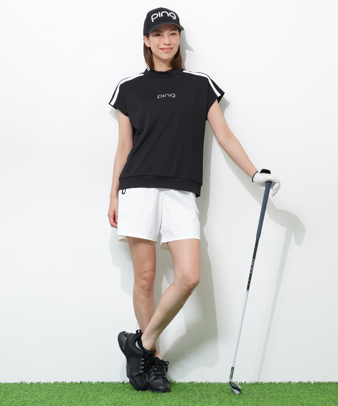 【PING APPAREL】ストレッチ冷感ショートパンツ ＜GOLD＞ (LADIES)