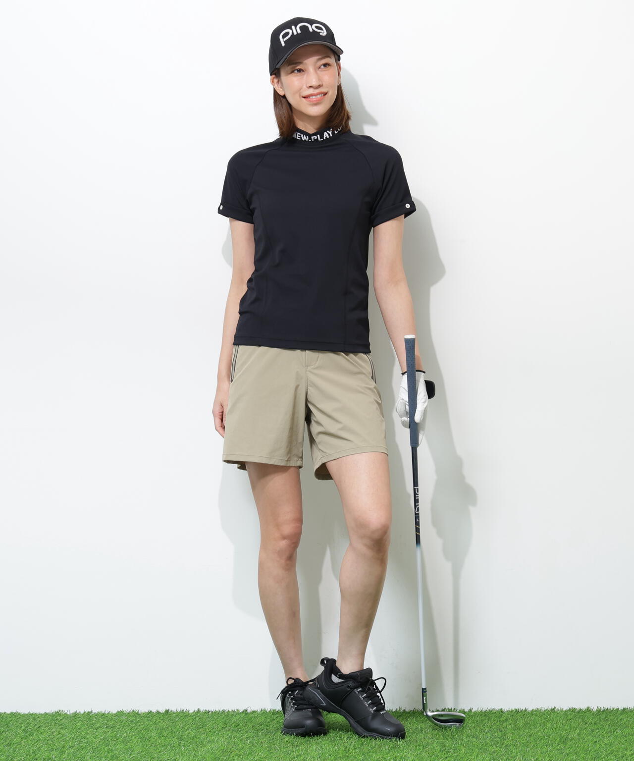 【PING APPAREL】ストレッチ冷感ショートパンツ ＜GOLD＞ (LADIES)