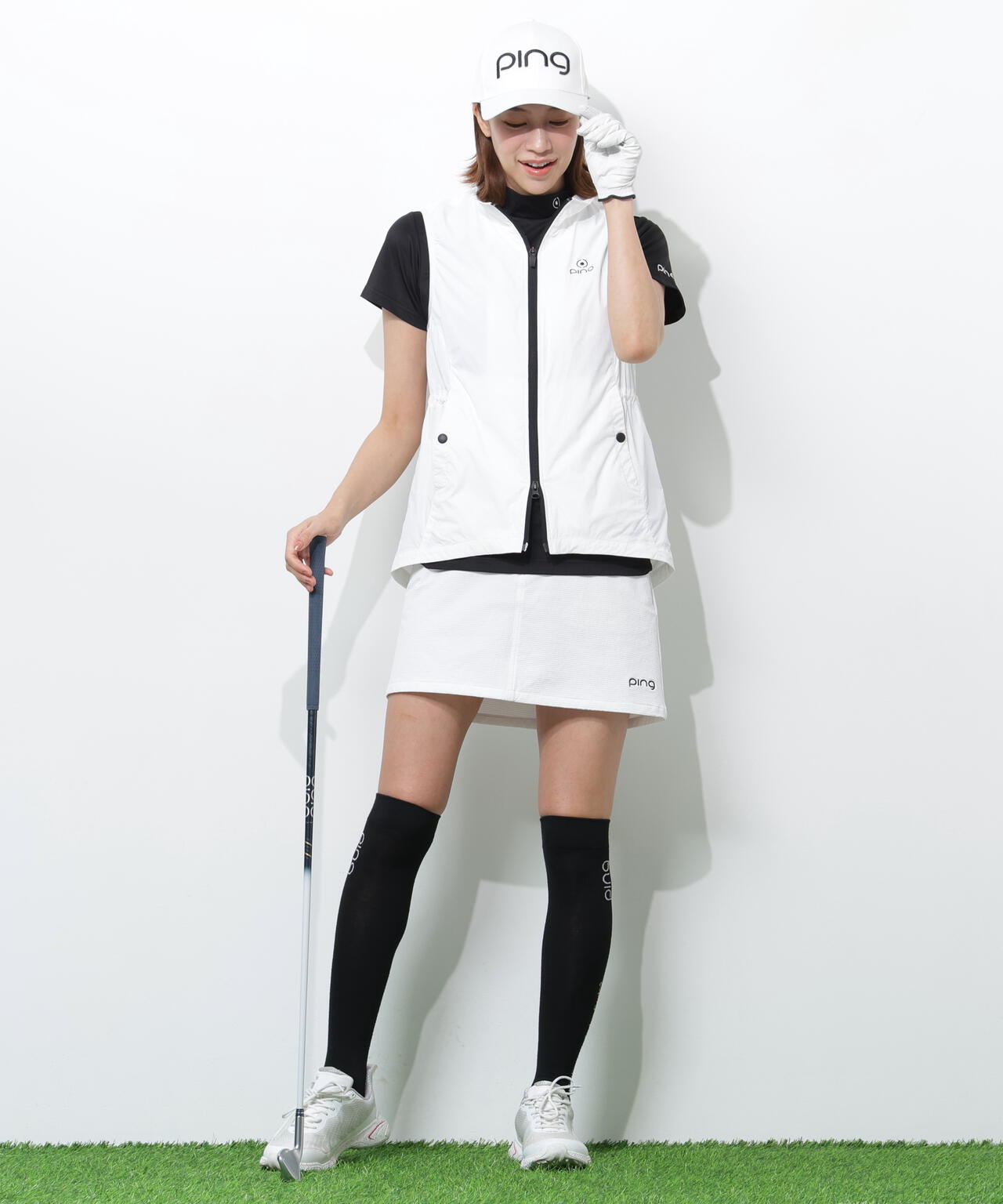 【PING APPAREL】全方向ストレッチ 緯二重スカート ＜GOLD＞ (LADIES)