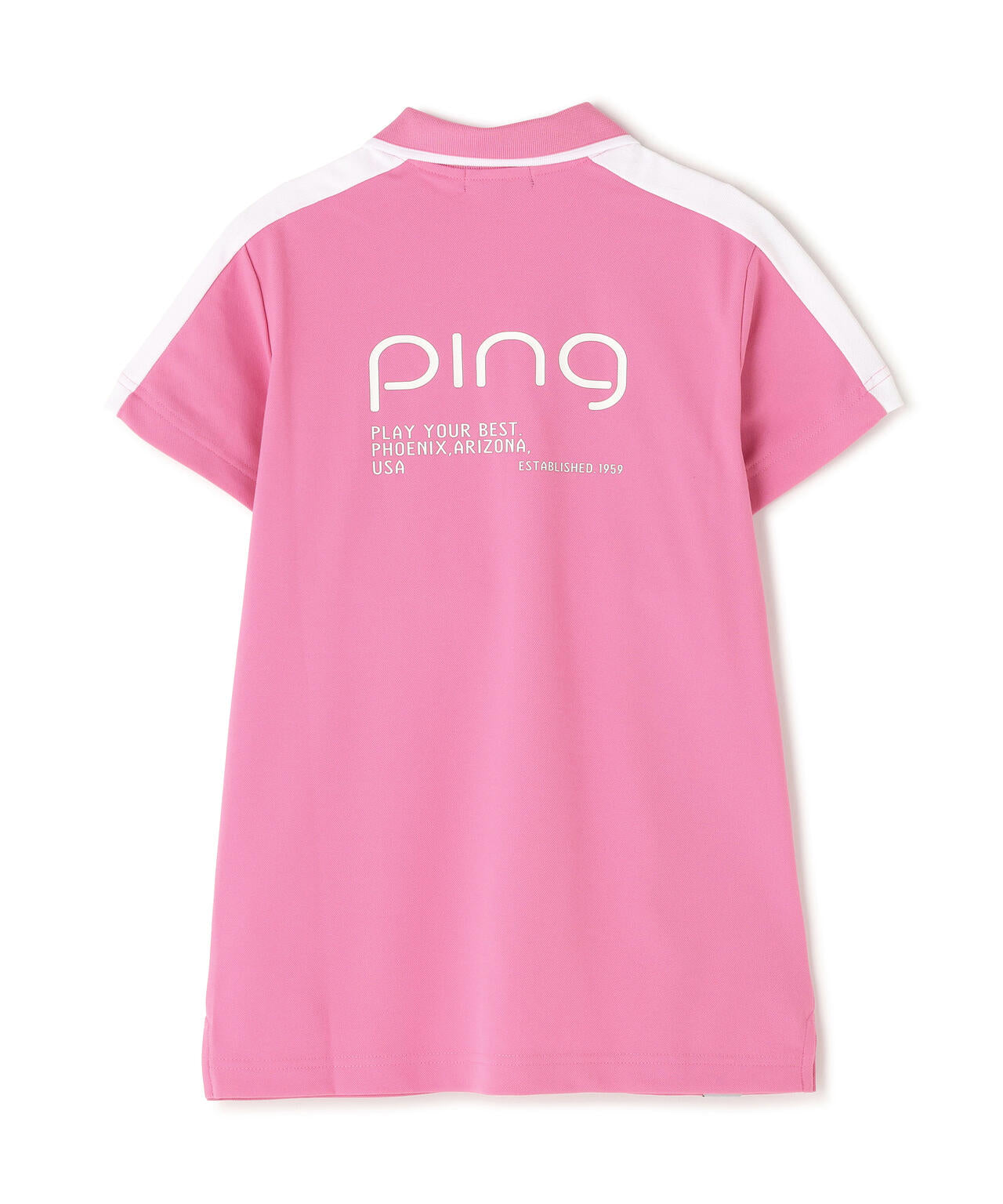 【PING APPAREL】切替ロゴテープカノコ半袖ハーフジップポロシャツ ＜PERFORMANCE＞ (LADIES)