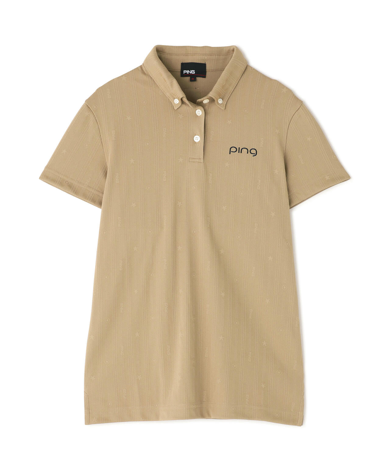【PING APPAREL】凸凹ストライプジャガード半袖ボタンダウンシャツ ＜NATIVE＞ (LADIES)