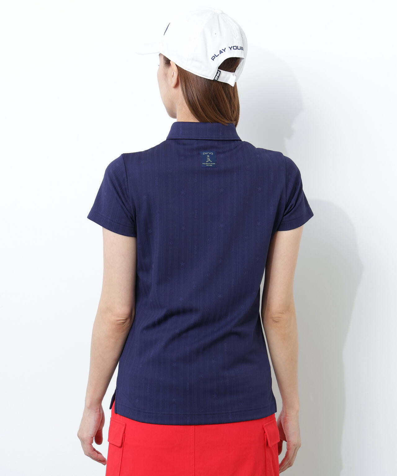 【PING APPAREL】凸凹ストライプジャガード半袖ボタンダウンシャツ ＜NATIVE＞ (LADIES)