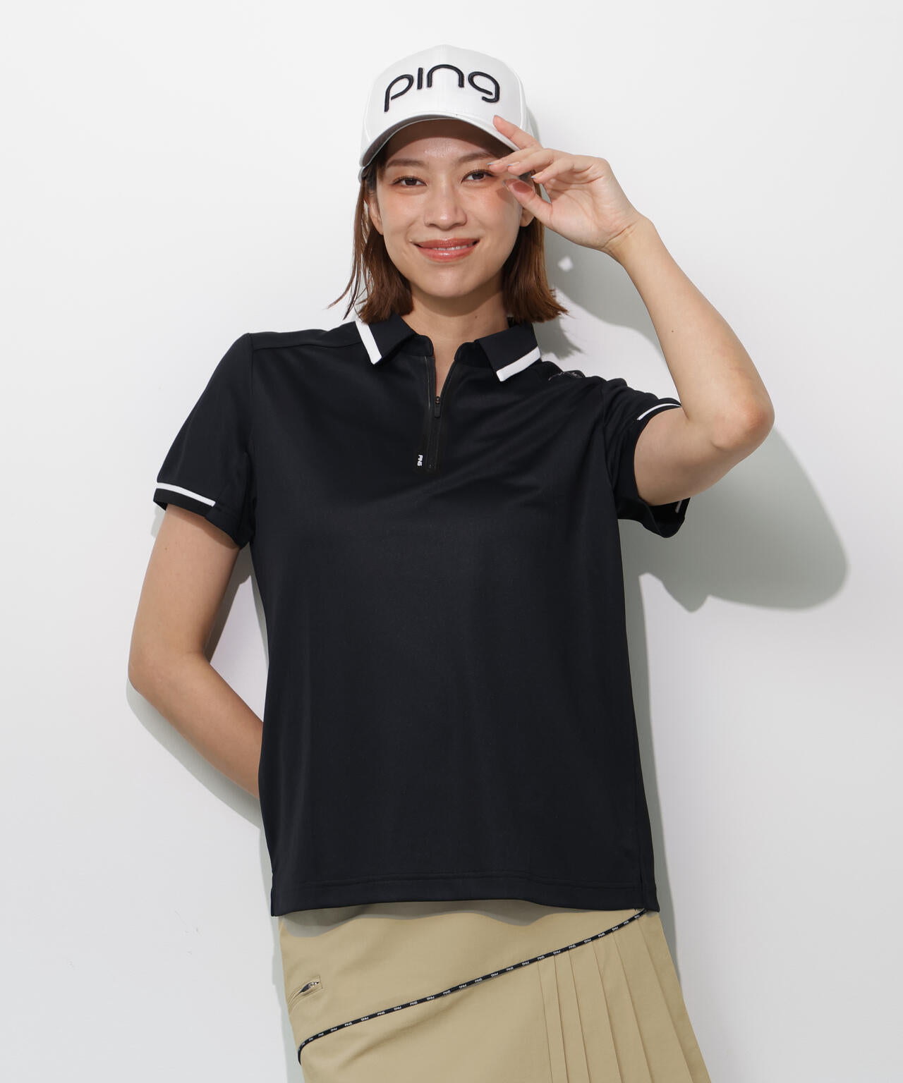 【PING APPAREL】サンベール×クールフローカノコ半袖ポロシャツ ＜GOLD＞ (LADIES)