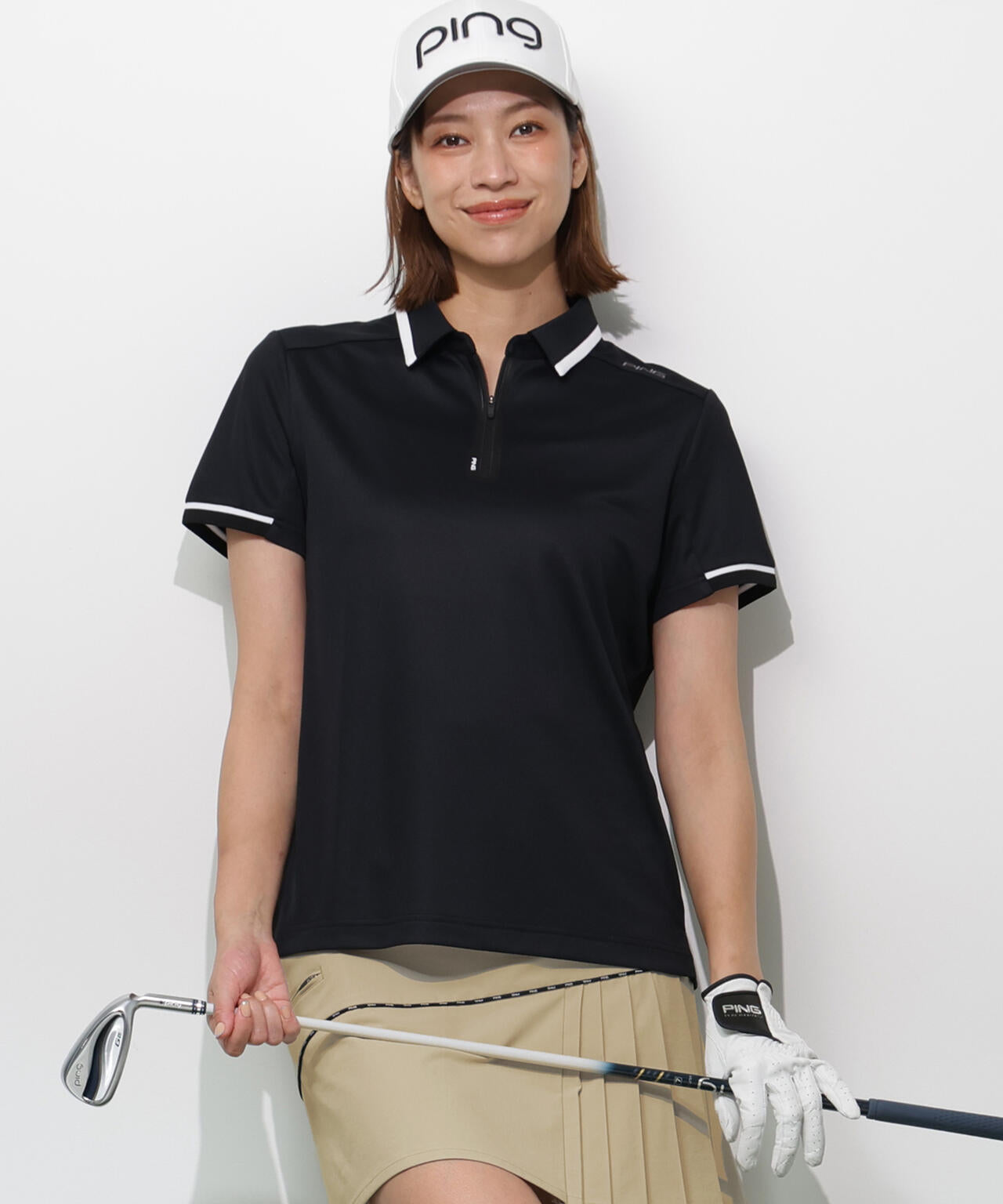 【PING APPAREL】サンベール×クールフローカノコ半袖ポロシャツ ＜GOLD＞ (LADIES)