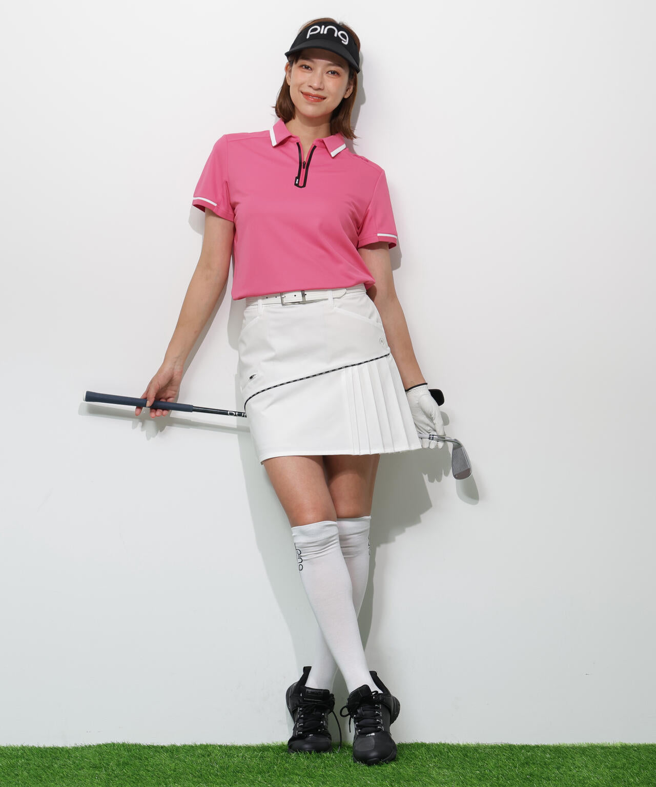 【PING APPAREL】サンベール×クールフローカノコ半袖ポロシャツ ＜GOLD＞ (LADIES)