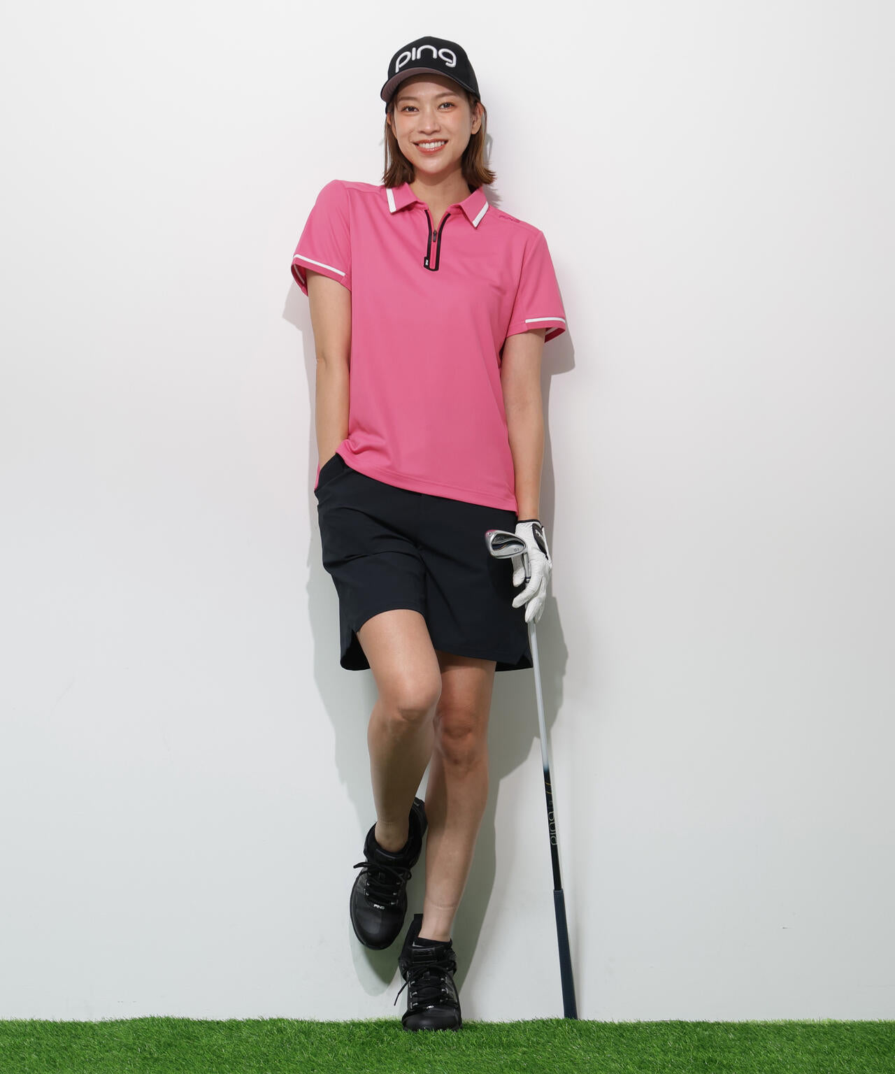 【PING APPAREL】サンベール×クールフローカノコ半袖ポロシャツ ＜GOLD＞ (LADIES)