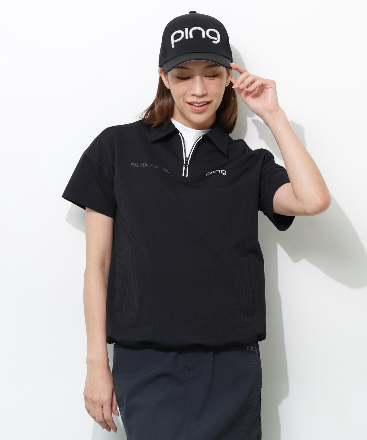 【PING APPAREL】PEサッカー半袖ポロシャツ ＜GOLD＞ (LADIES)
