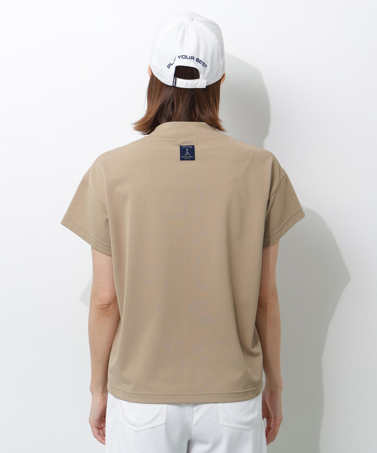 【PING APPAREL】アップリケ半袖ハイネックシャツ ＜NATIVE＞ (LADIES)