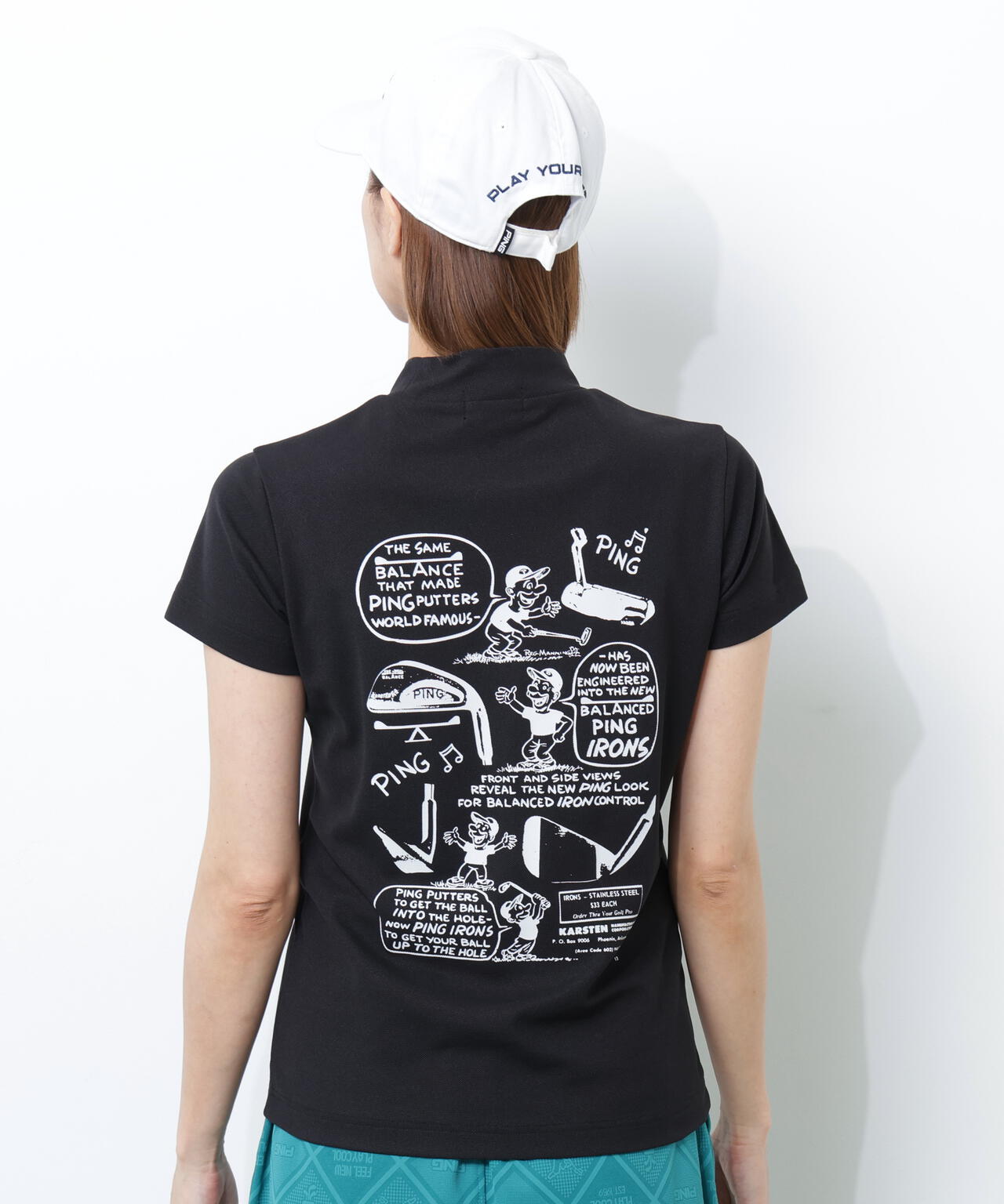 【PING APPAREL】【10カラーシリーズ】PEカノコ半袖ハイネックシャツ ＜NATIVE＞ (LADIES)