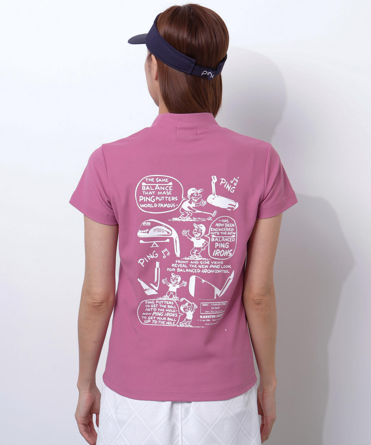 【PING APPAREL】【10カラーシリーズ】PEカノコ半袖ハイネックシャツ ＜NATIVE＞ (LADIES)
