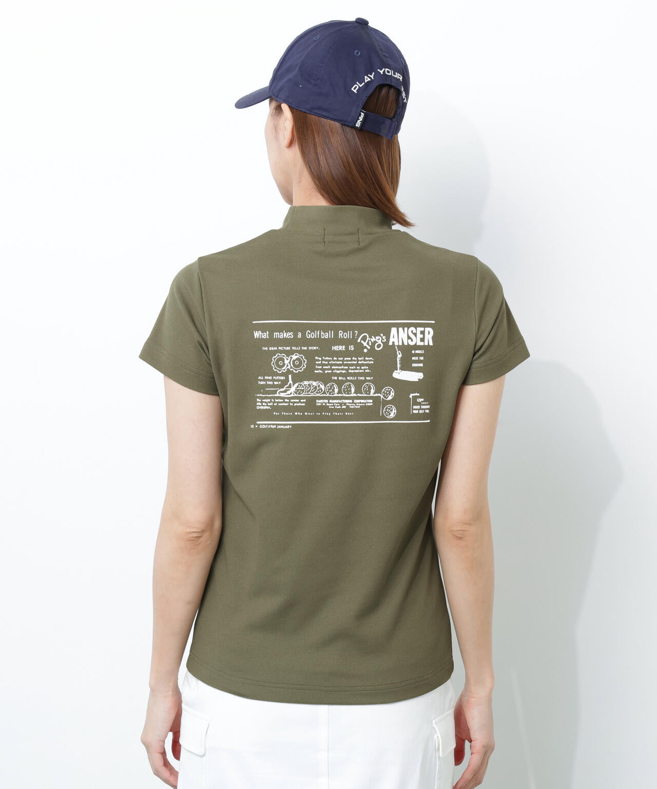 【PING APPAREL】【10カラーシリーズ】PEカノコ半袖ハイネックシャツ ＜NATIVE＞ (LADIES)