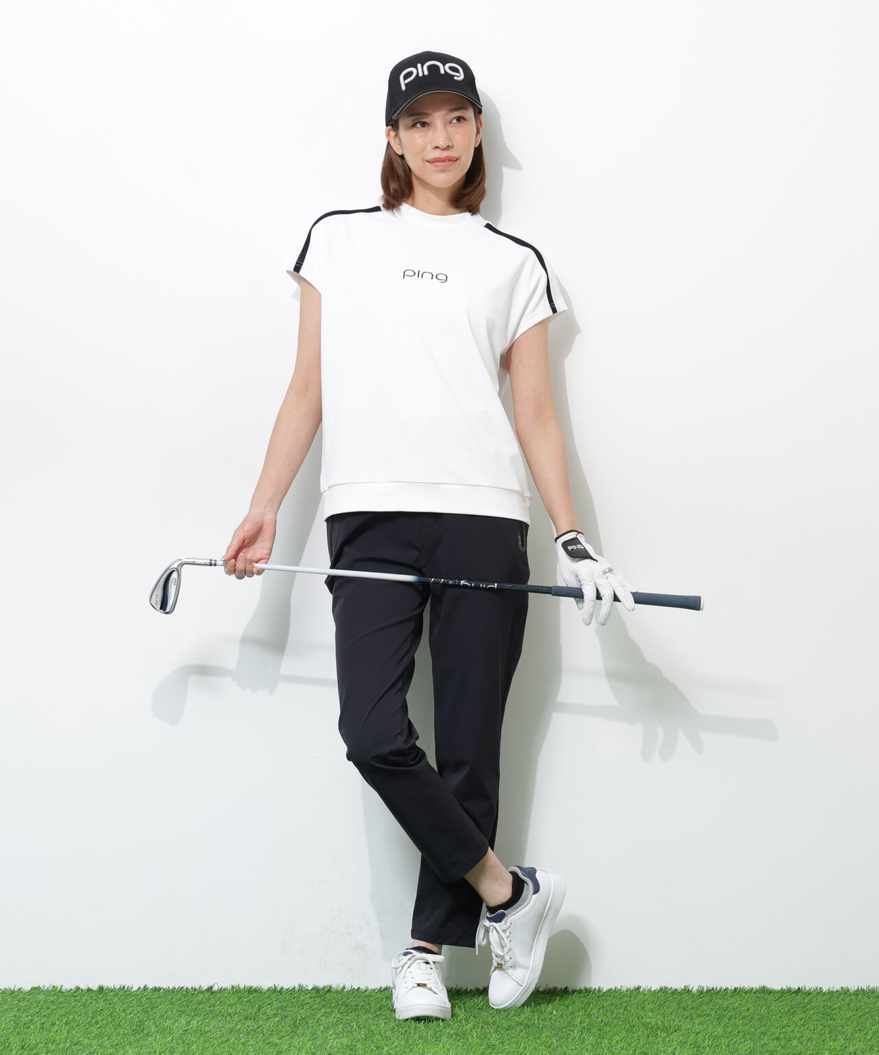 【PING APPAREL】テラカノコ半袖ハイネックシャツ ＜GOLD＞ (LADIES)