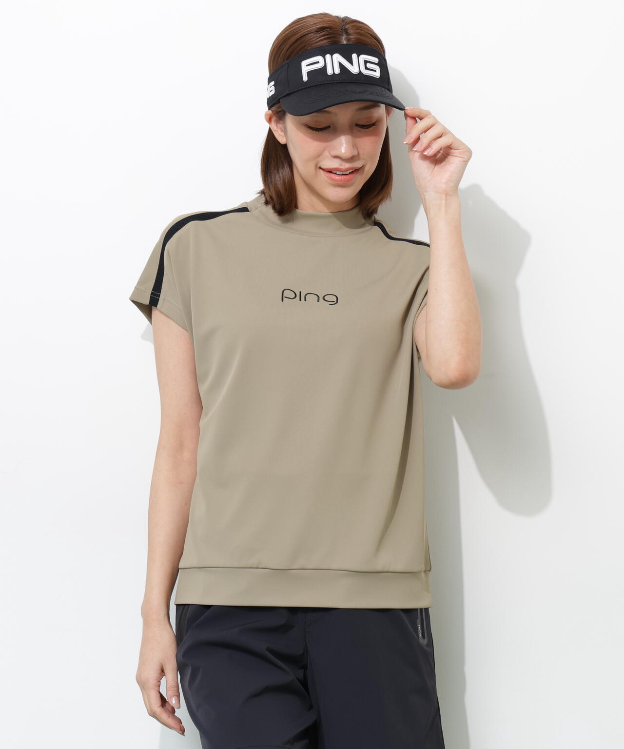 【PING APPAREL】テラカノコ半袖ハイネックシャツ ＜GOLD＞ (LADIES)
