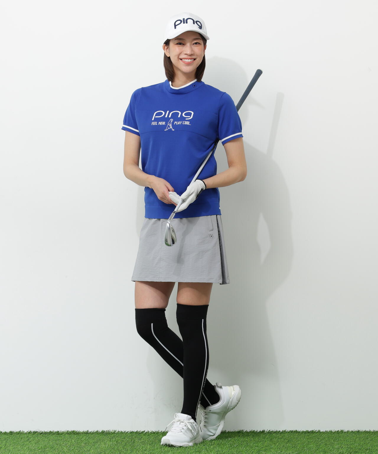 【PING APPAREL】Mr.PINGジャカード半袖ハイネックニット ＜GOLD＞ (LADIES)