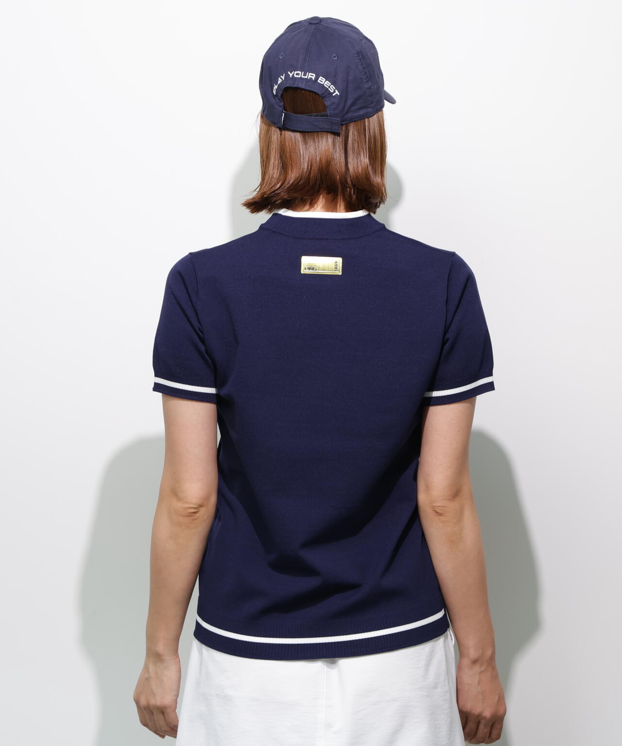 【PING APPAREL】Mr.PINGジャカード半袖ハイネックニット ＜GOLD＞ (LADIES)