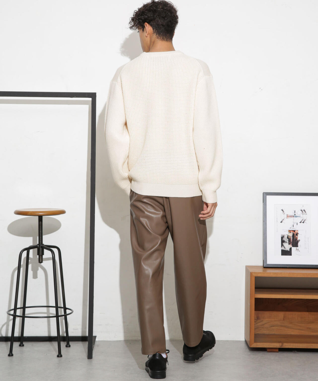 フェイクレザートラックパンツ(セットアップ可)