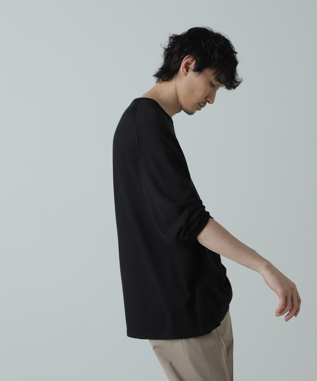 AB.シルクプレーティングリラックスニットTシャツ