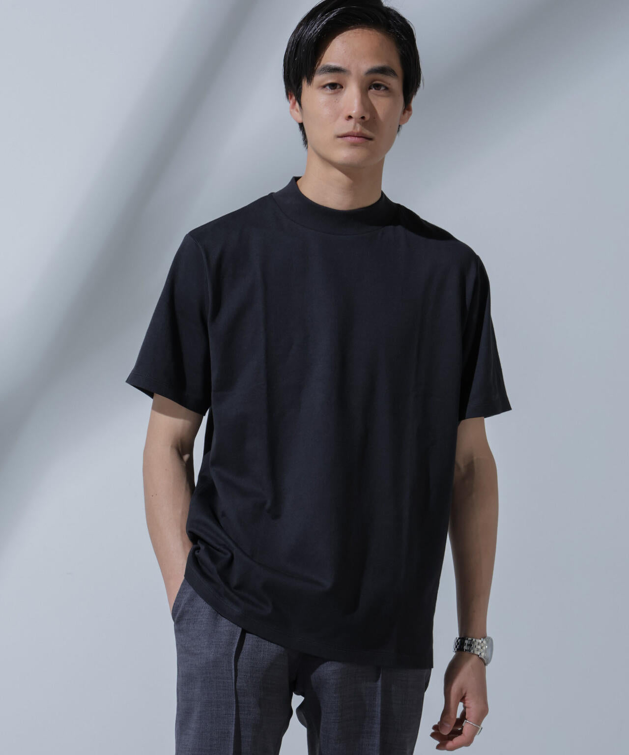 Anti Soaked(R)汗染み防止 モックネックTシャツ