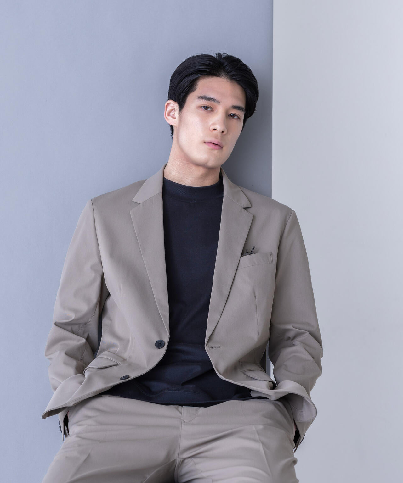 「FORMAL JERSEY」モックネックカットソー半袖