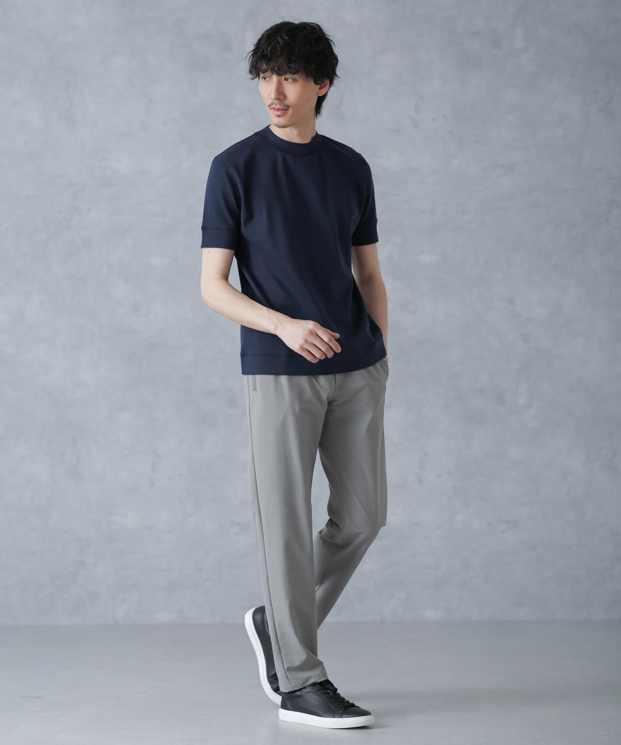 「FORMAL JERSEY」モックネックカットソー半袖
