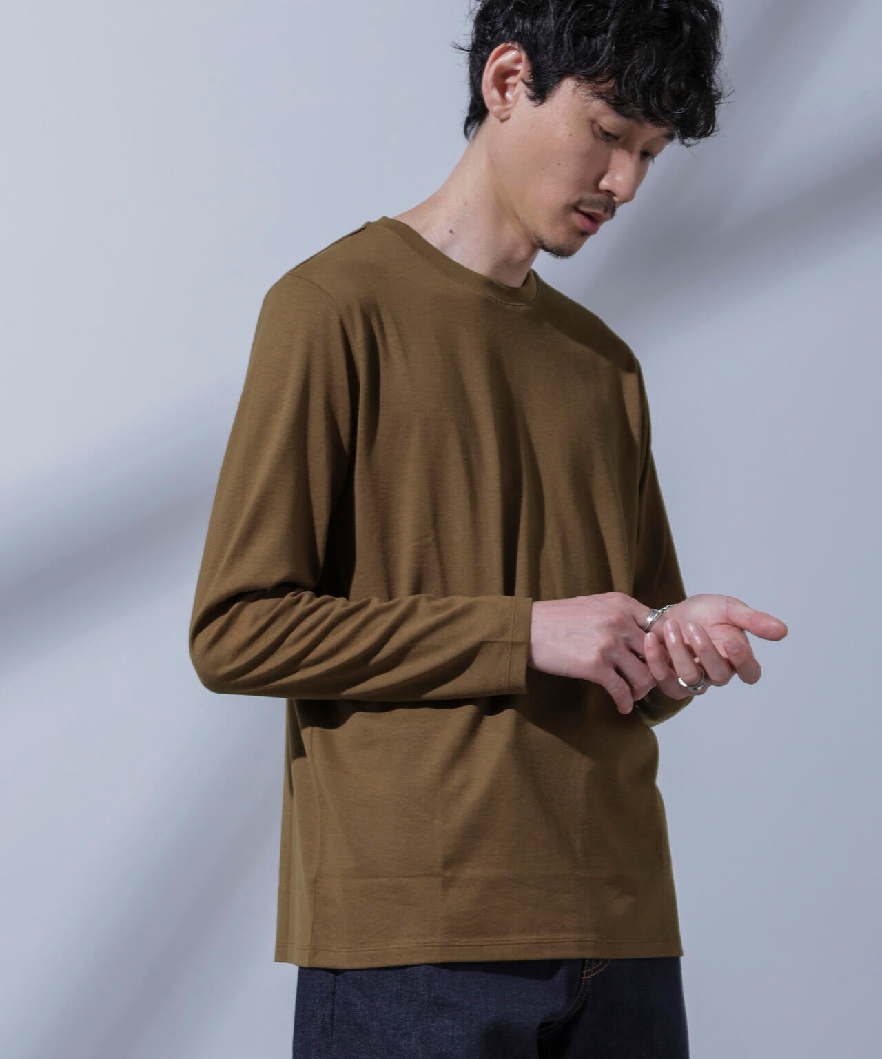 Anti Soaked(R)汗染み防止 クルーネックTシャツ 長袖