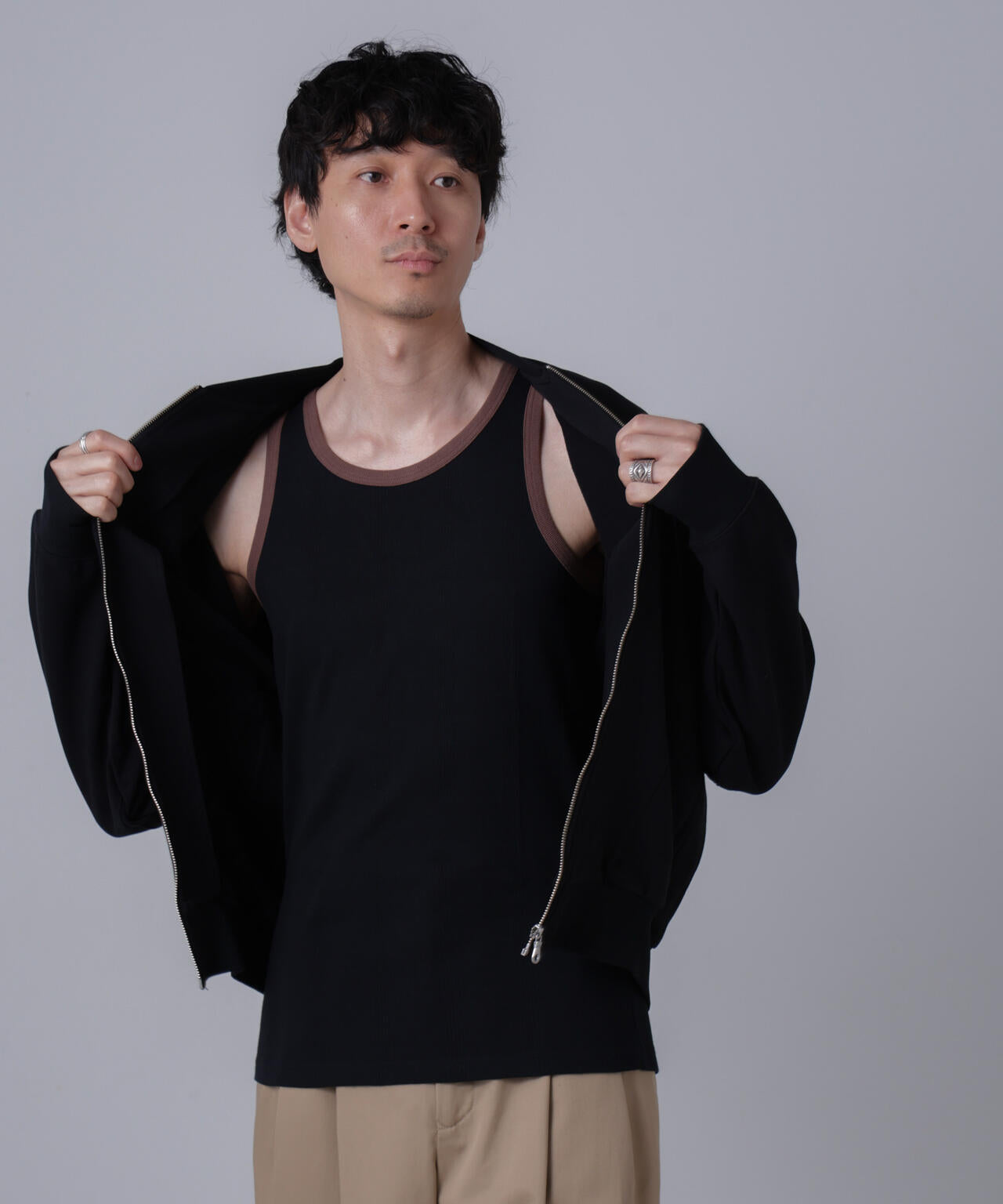 「NJ/CLUB」PARKSTOCK MILLER別注 パネルリブタンクトップ