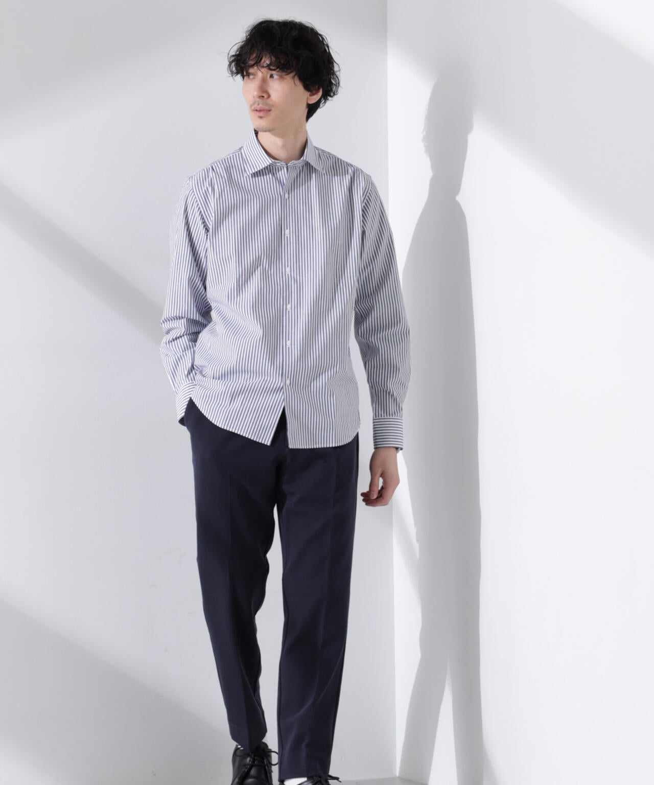 ｢N shirt｣Anti Soaked(R) 汗染み防止セミワイドカラーシャツ長袖