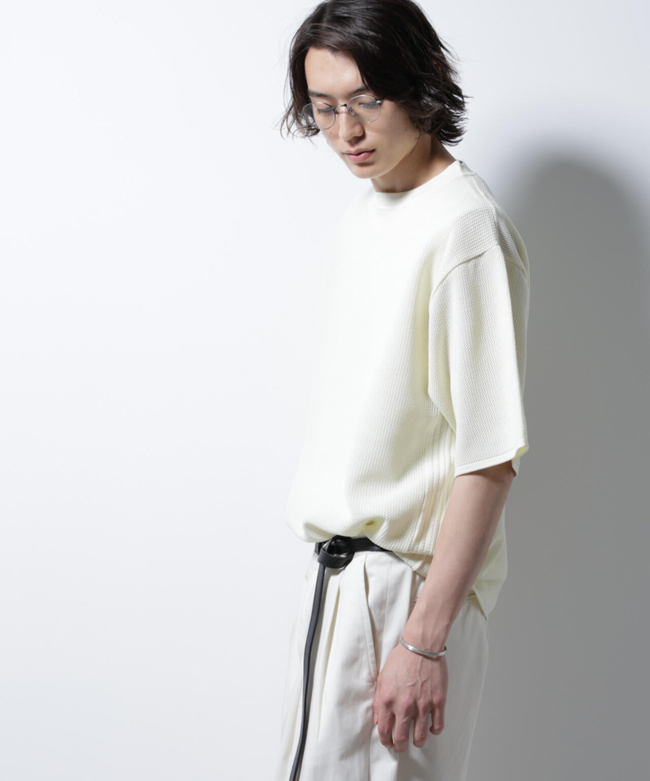 スポンディッシュ メッシュ クルーネックニットTEE