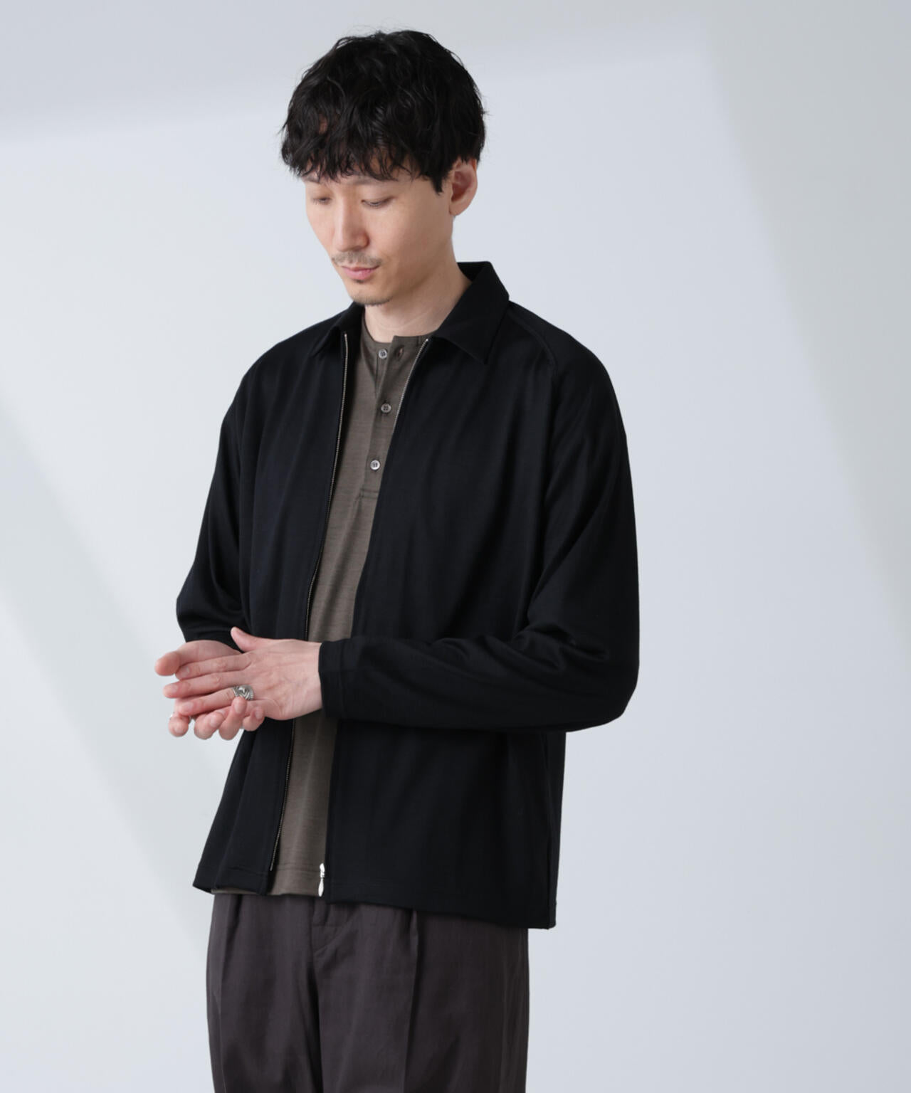 「ALL-DAYS COMFORT 100% WOOL」 ZIPプルオーバー