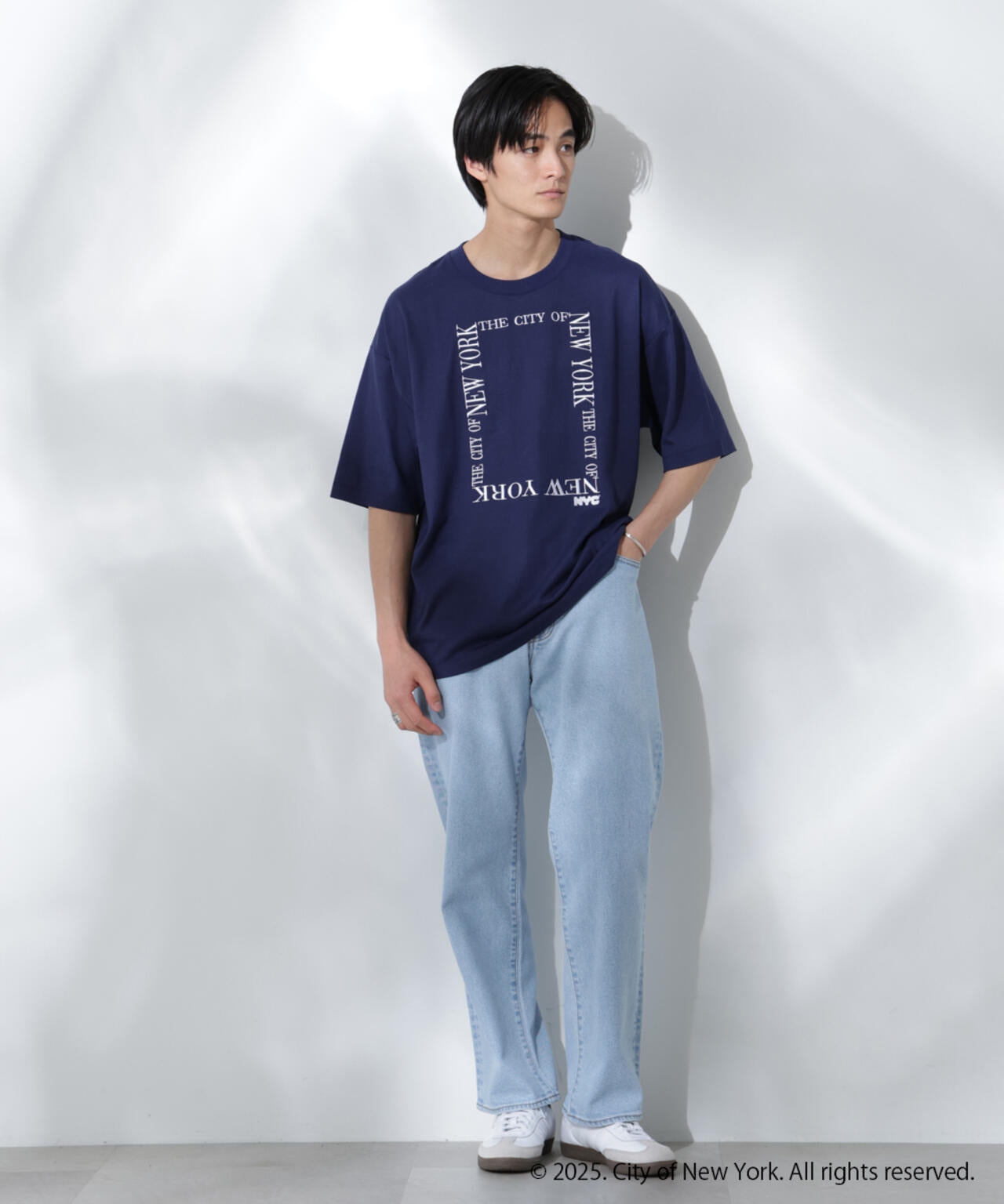 Anti Soaked(R)×NYC スクエア刺繍 汗染み防止Tシャツ
