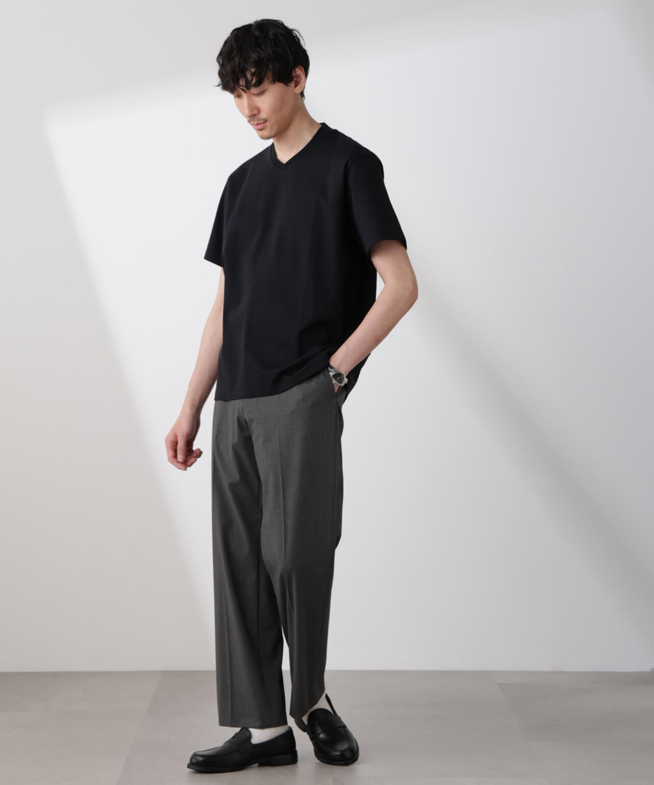 ｢N TROUSERS BASIC｣トロピカルストレッチストレートパンツ（セットアップ可）