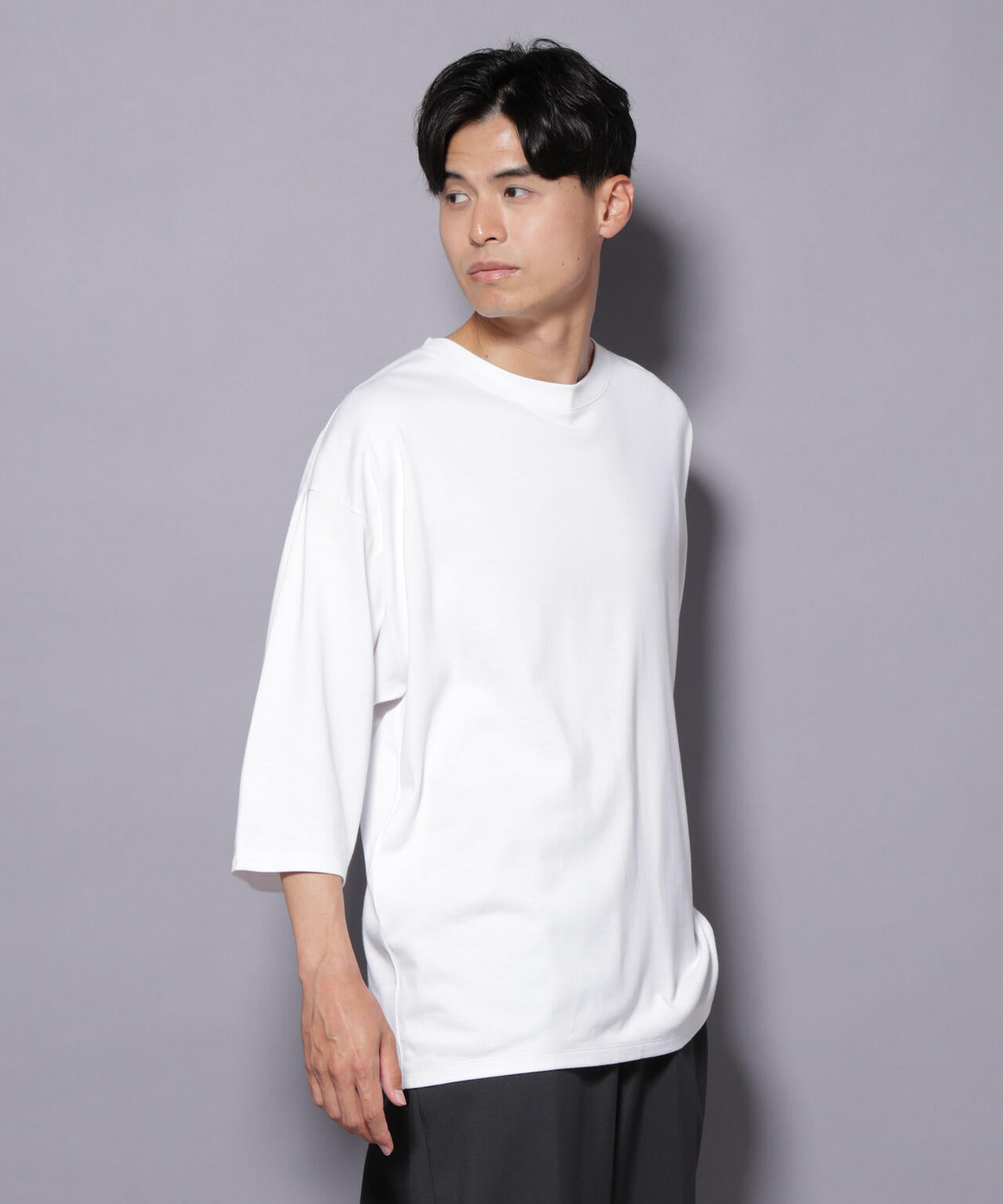 Anti Soaked(R) 汗染み防止 クルーネックワイドTシャツ七分袖