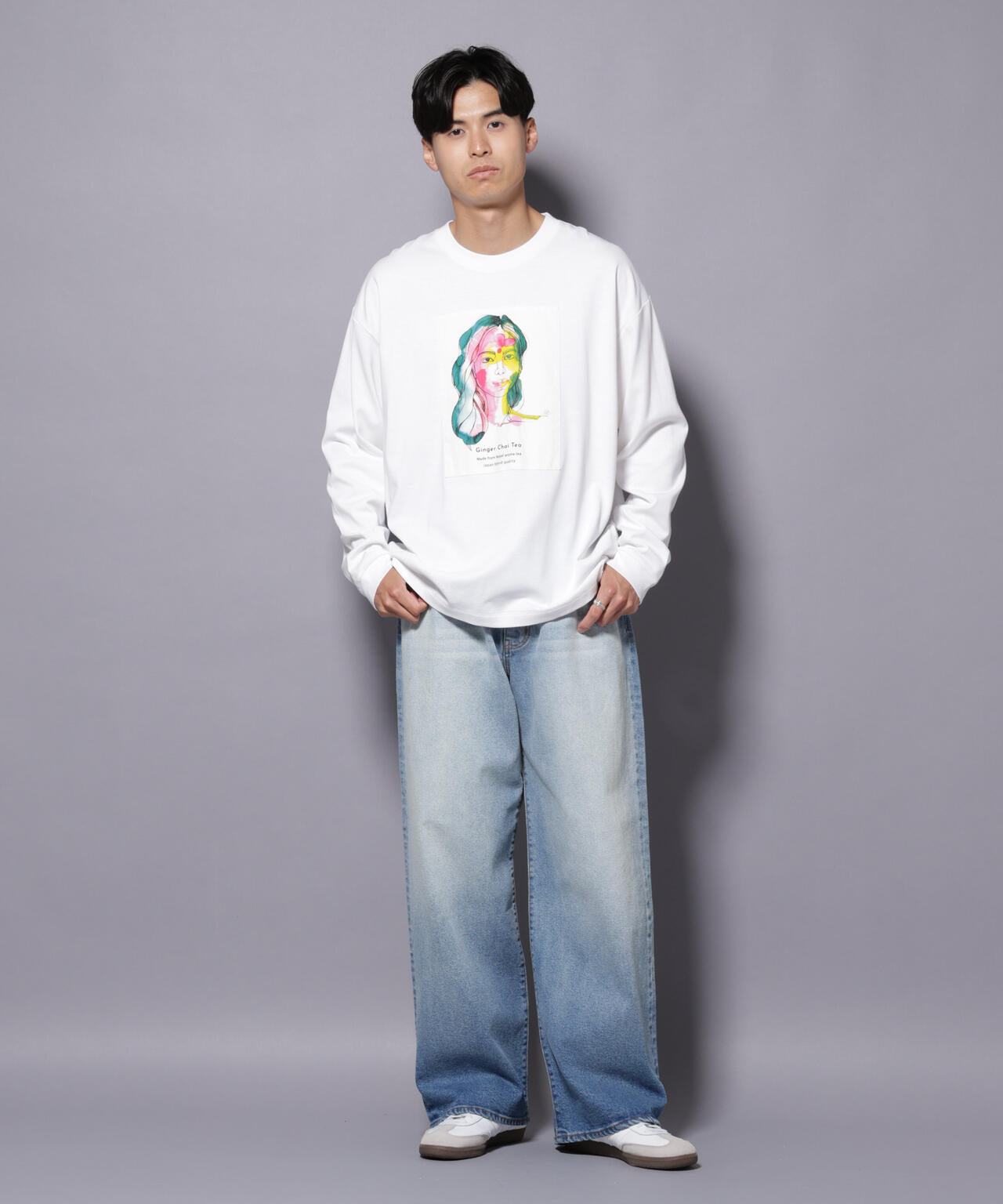 Anti Soaked(R)×SUNCHAIポートレート汗染み防止 Ｔシャツ長袖