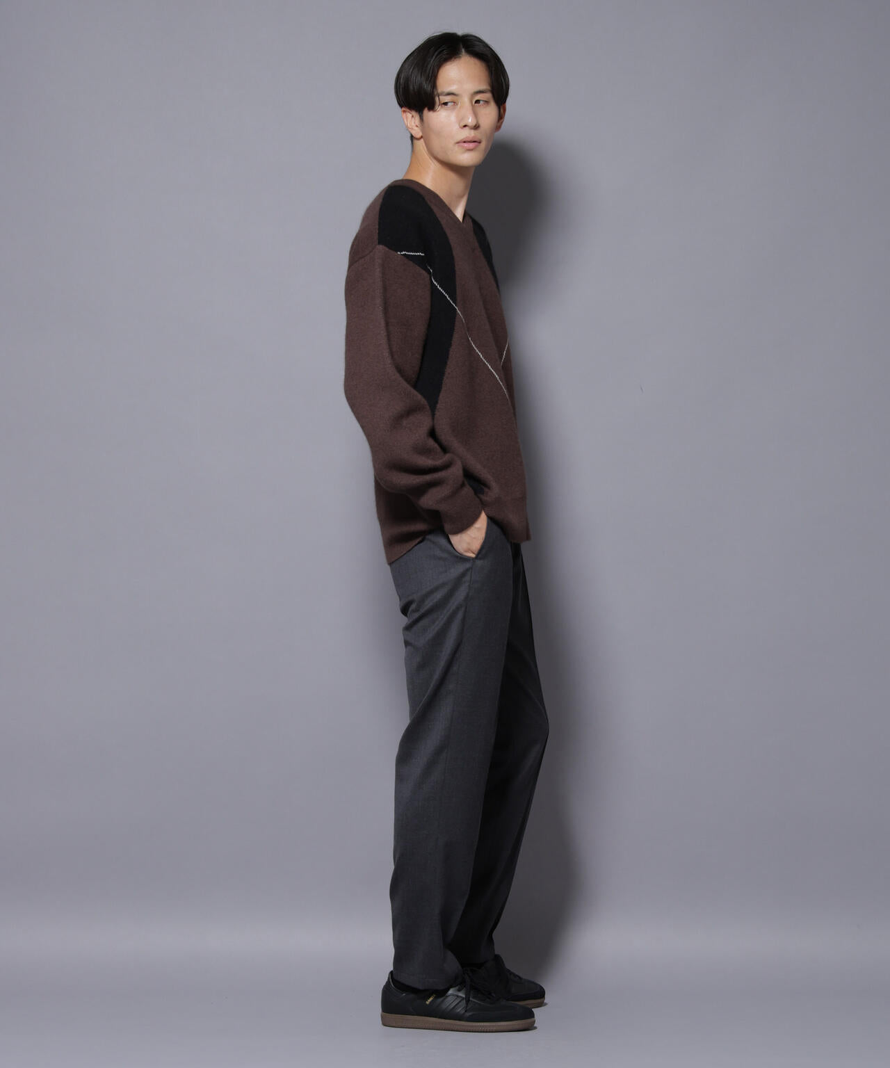 「N TROUSERS PREMIUM」RENU(R)ウール混洗えるサキソニーパンツ(セットアップ可)