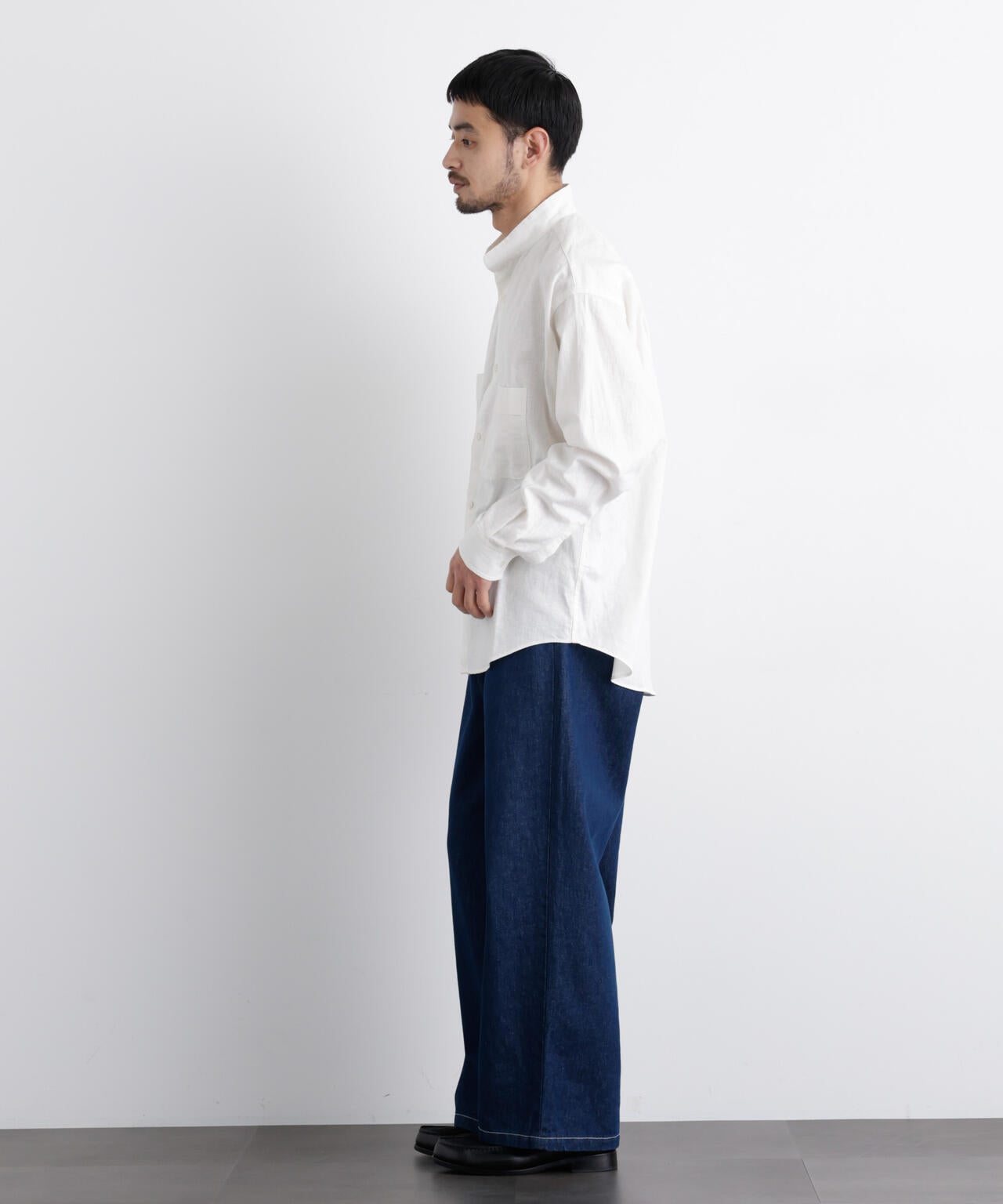「FRENCH LINEN」リネンコットンスタンドシャツ
