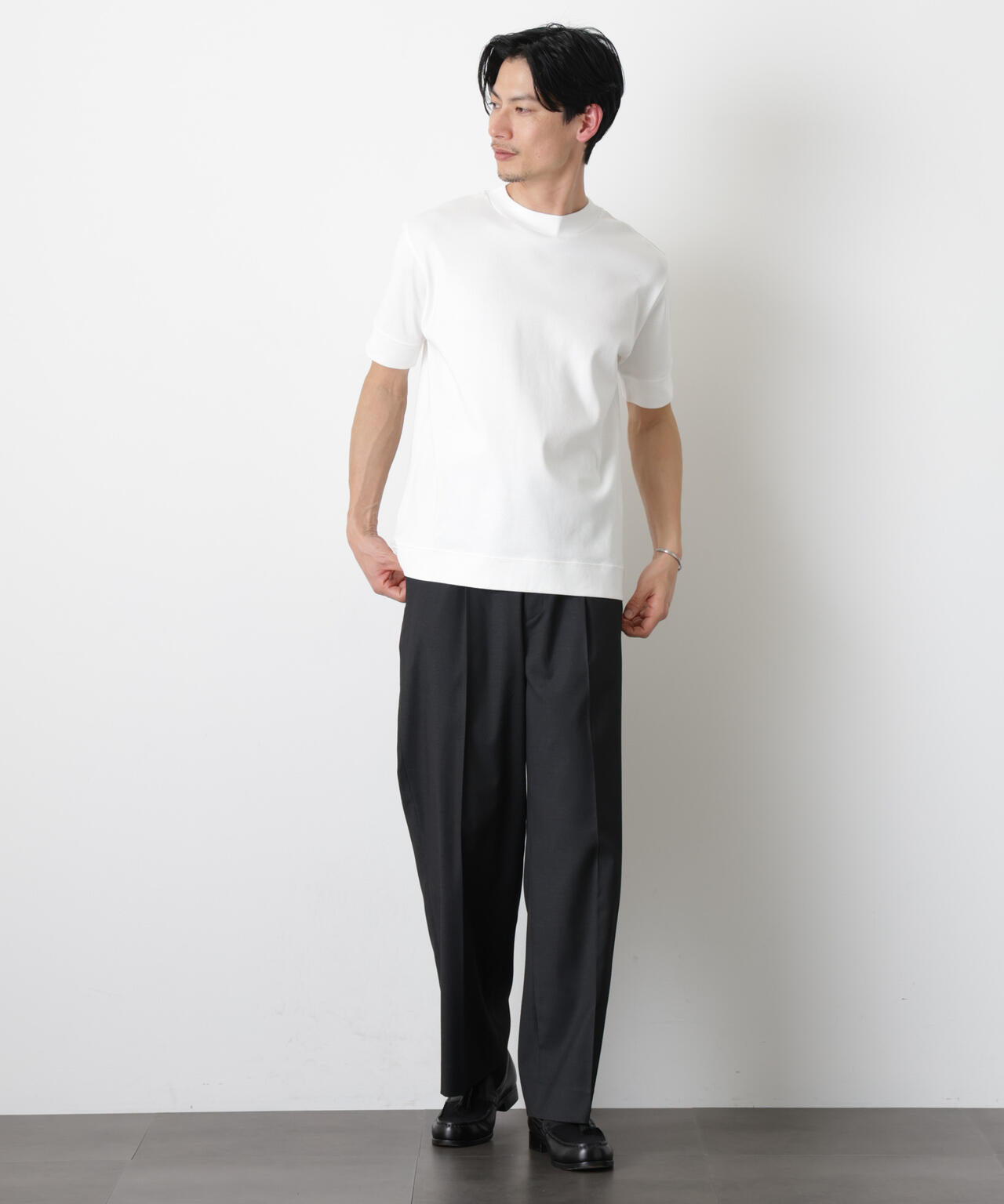 「FORMAL JERSEY」モックネックカットソー半袖