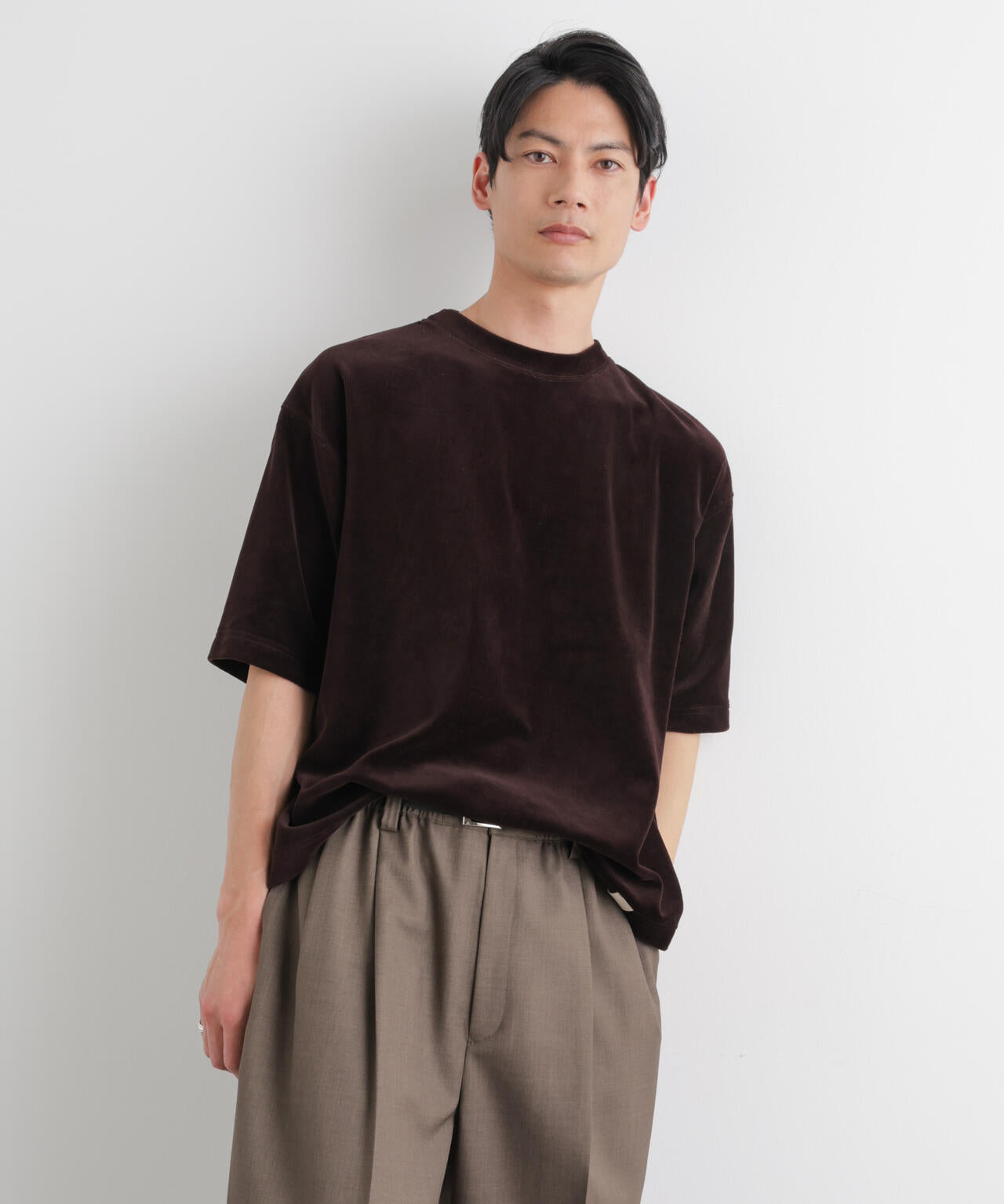 ベロア クルーネック Ｔシャツ 半袖