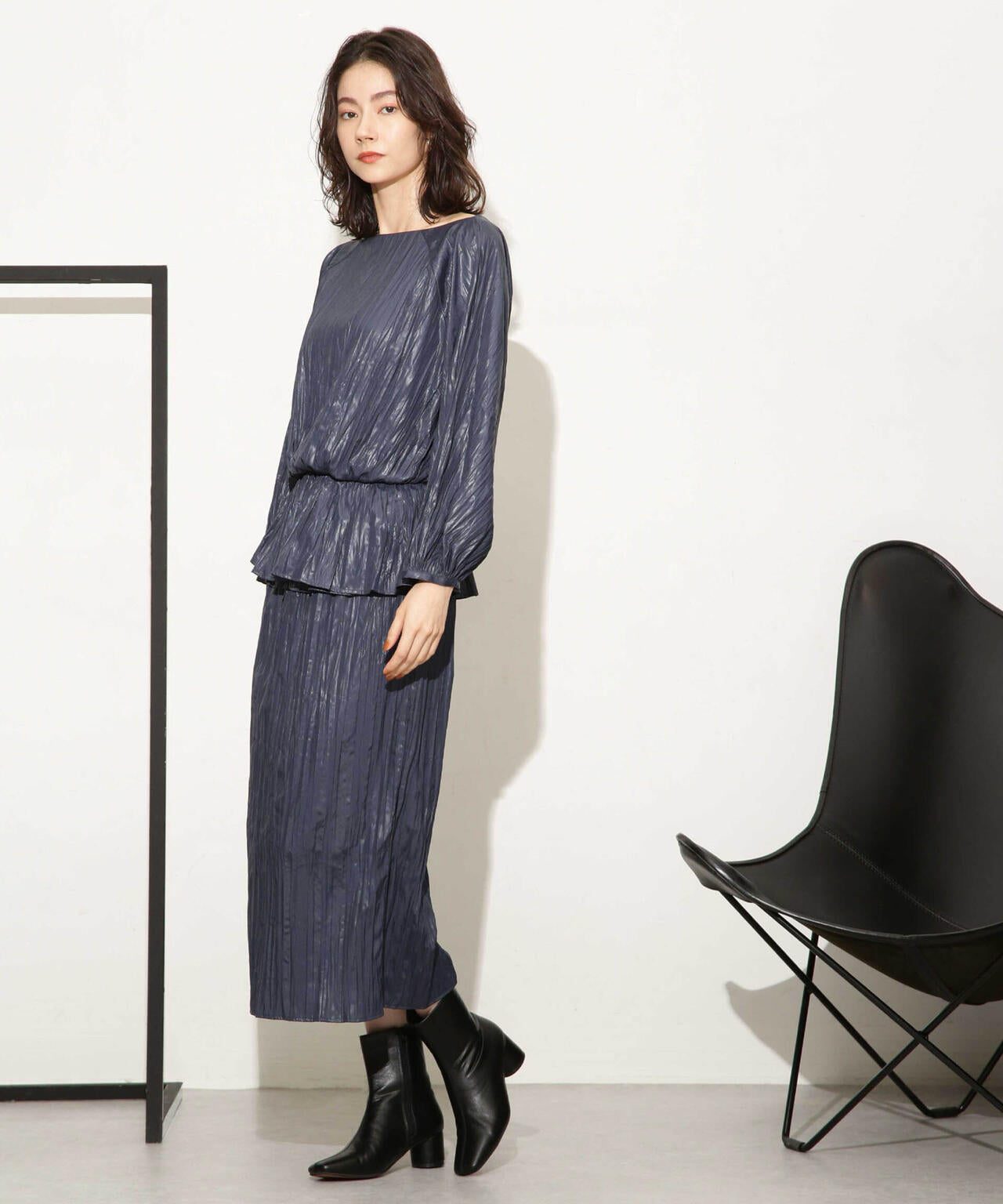 チンツサテンプリーツブラウス（セットアップ可）