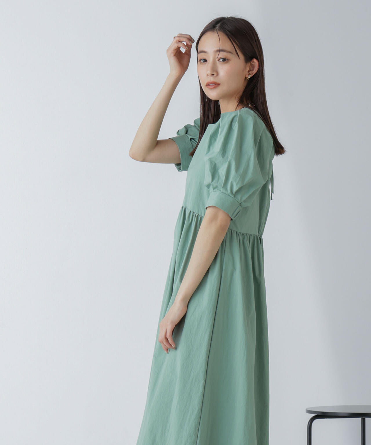 「星玲奈×NANO universe」タックスリーブタスランマキシワンピース