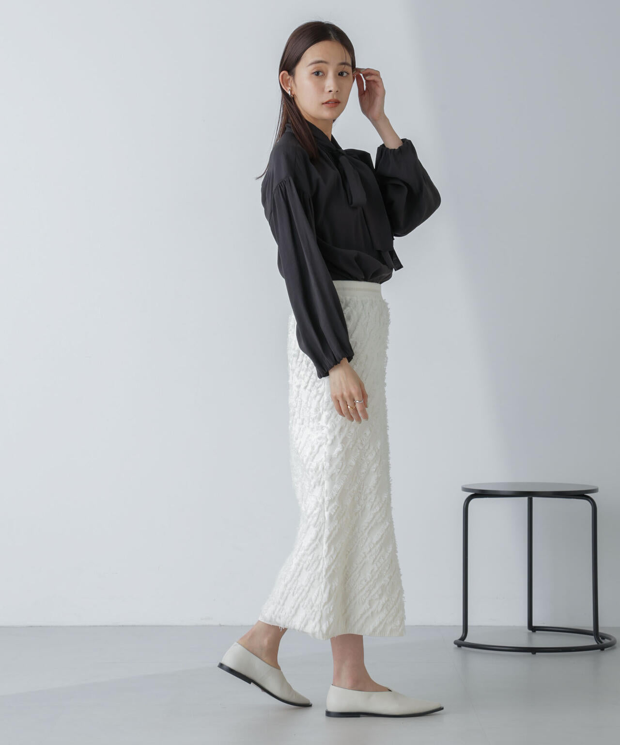 「星玲奈×NANO universe」ジョーゼットボータイブラウス