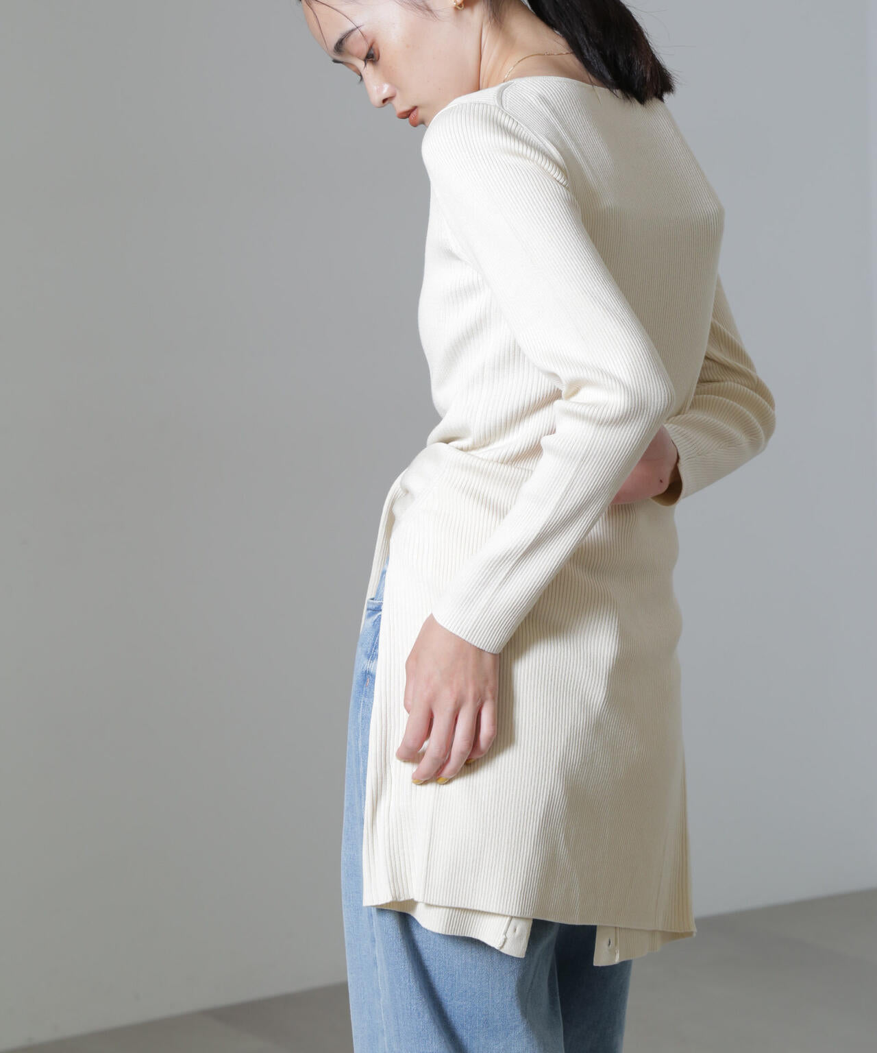 CICA＆UVカット加工リブニット