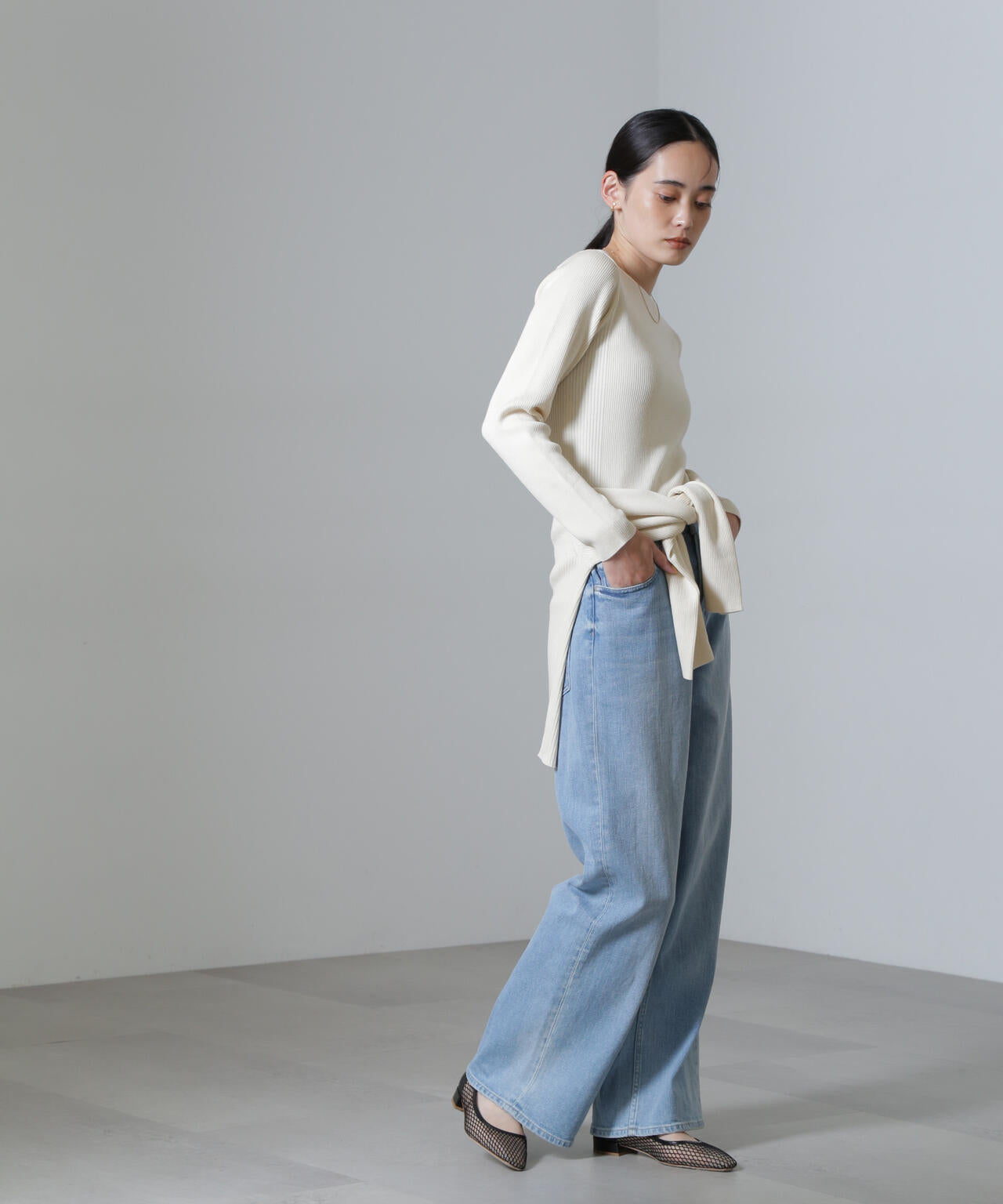 CICA＆UVカット加工リブニット